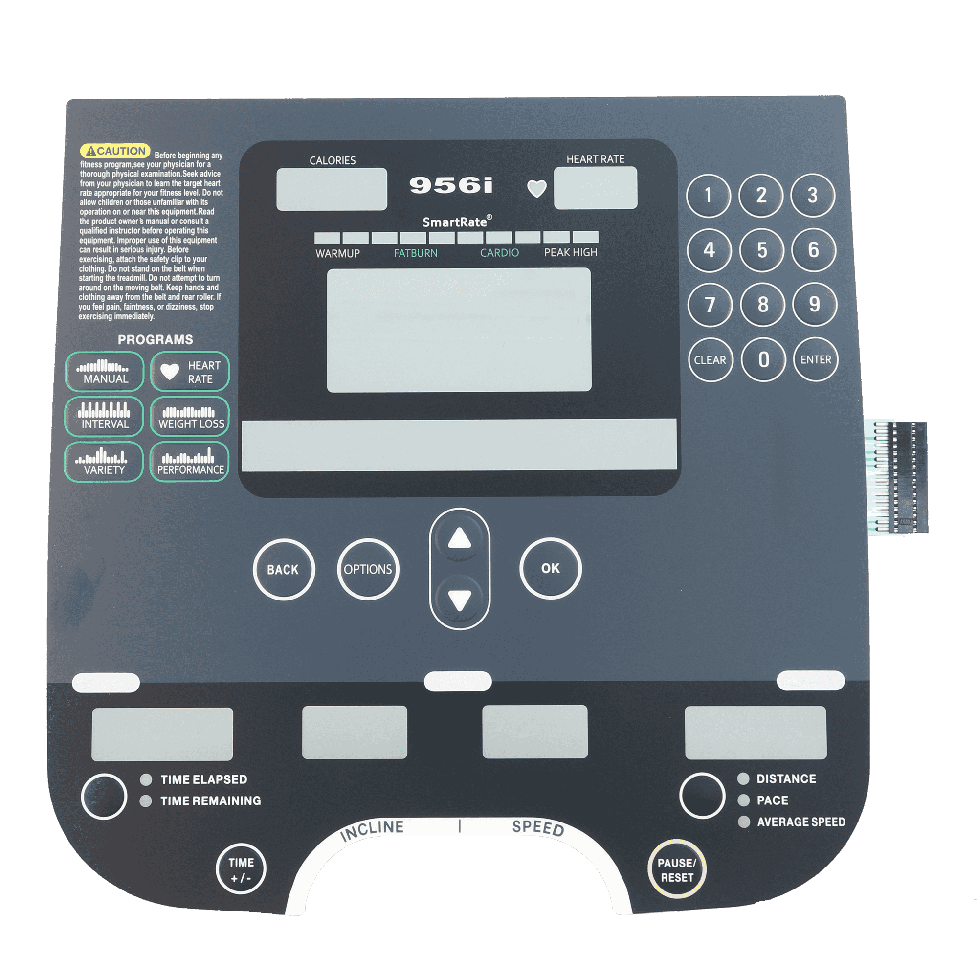 Precor C956i Overlay and Keypad Assembly