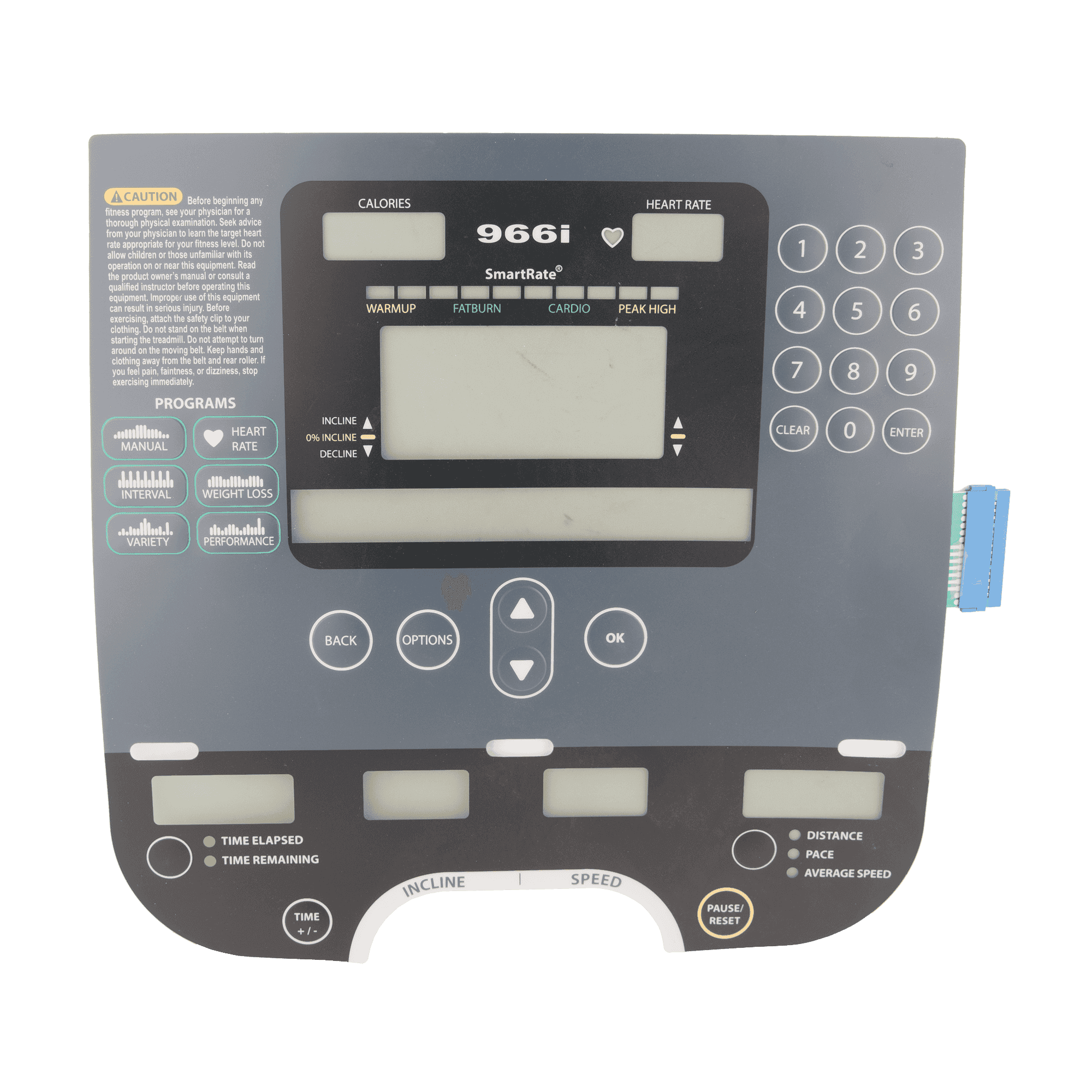 Overlay and Keypad for Certain Precor C966i Treadmills