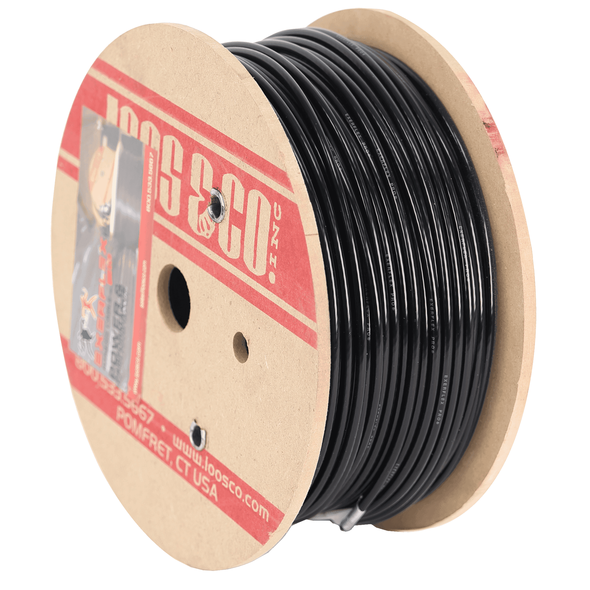 Exerflex Pro Cable, 3/16", Black Nylon Coating | 300 Foot Reel