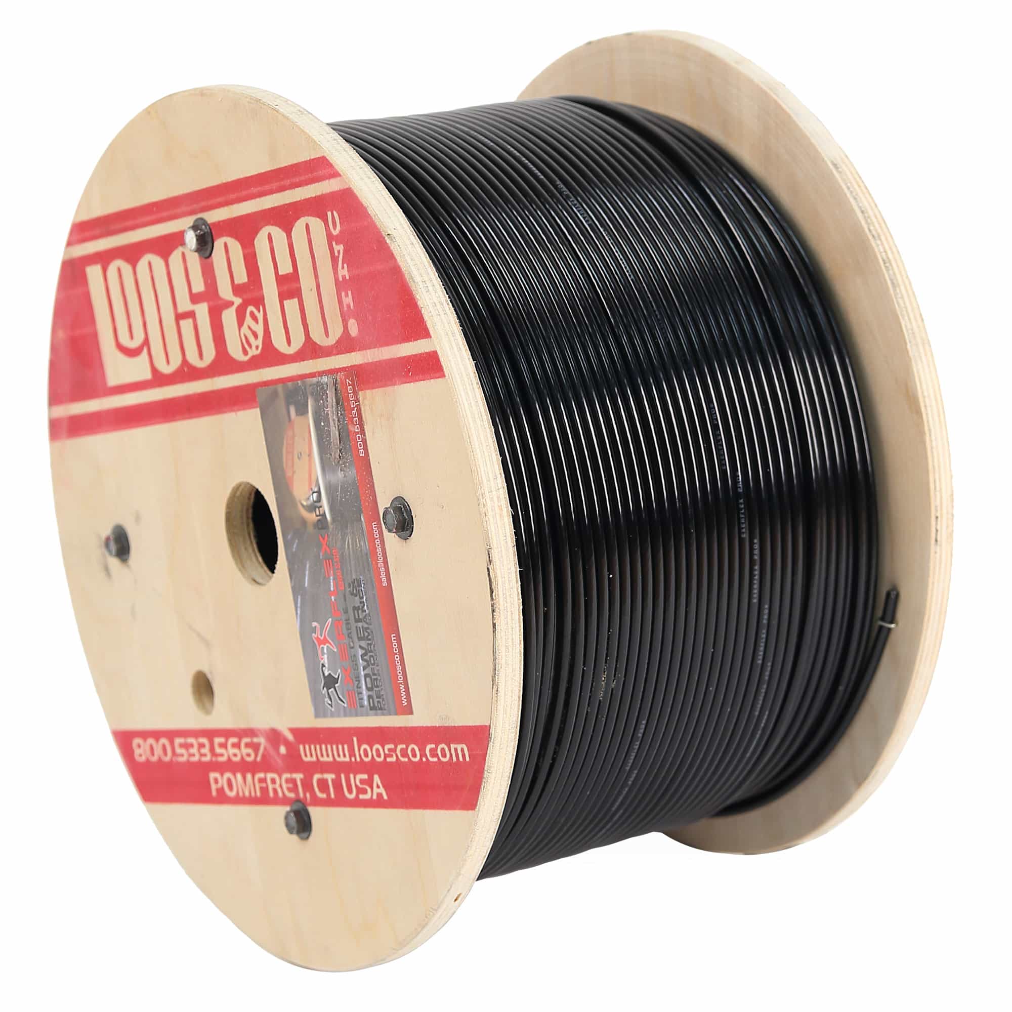 Exerflex Pro Cable 3/16", Black Nylon Coating | 500 Foot Reel