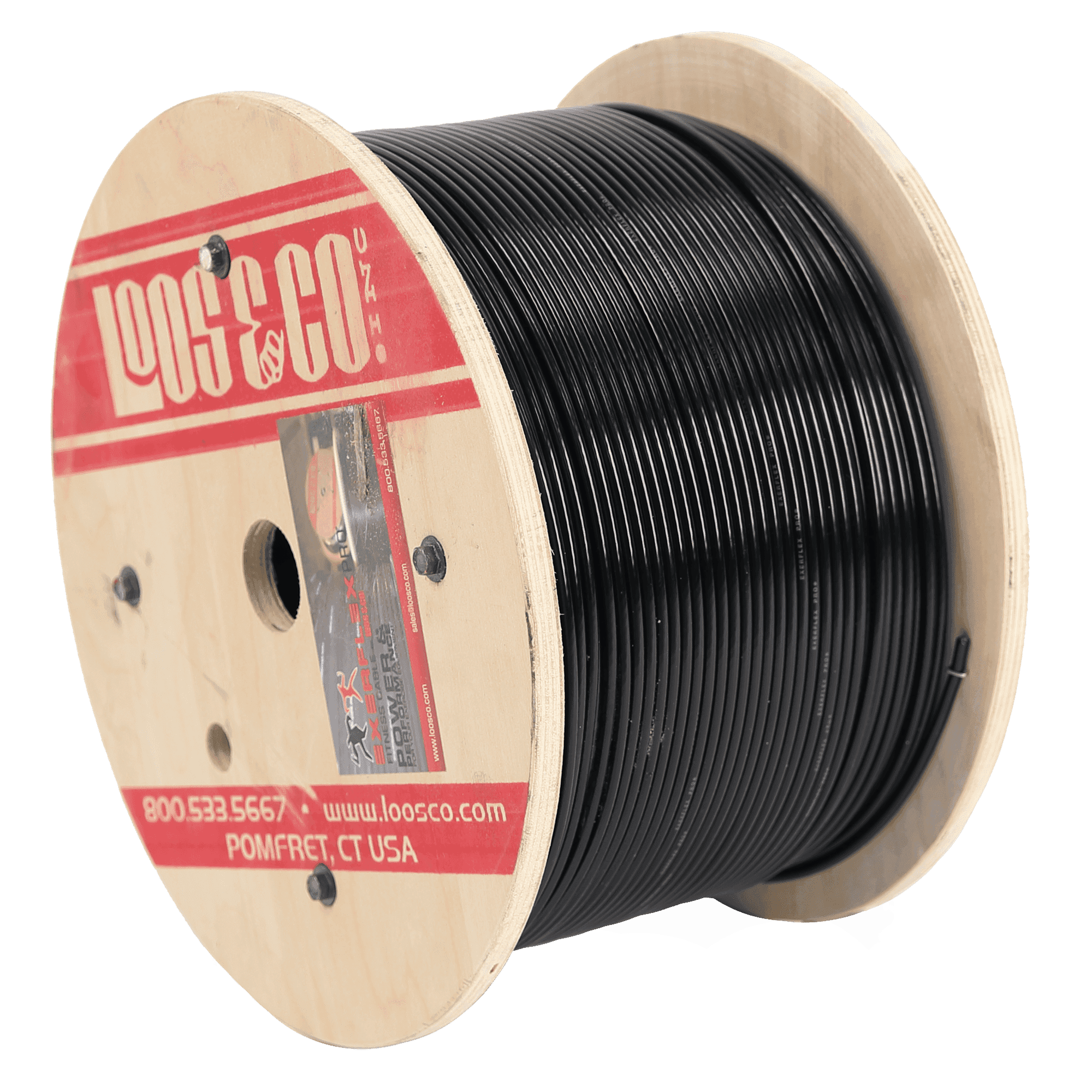 Exerflex Pro Cable 3/16", Black Nylon Coating | 500 Foot Reel