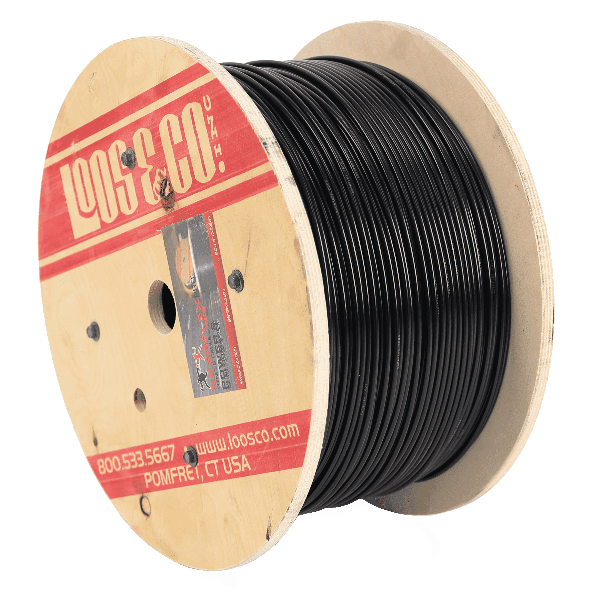 Exerflex Pro Cable 3/16", Black Nylon Coating | 1,000 Foot Reel