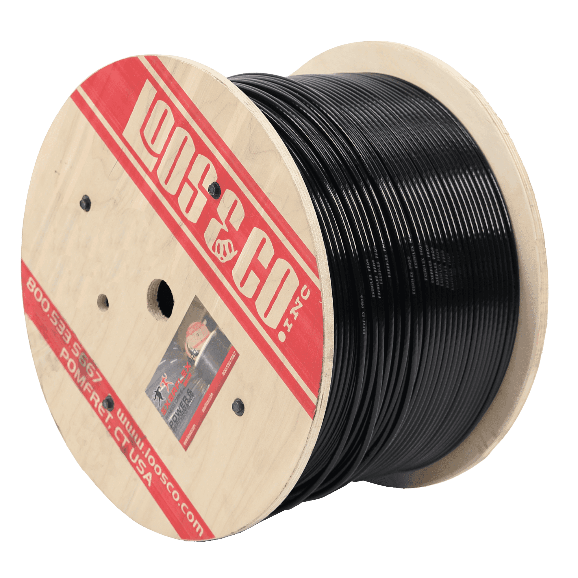 Exerflex Pro Cable 1/4", Black Nylon Coating | 1,000 Foot Reel