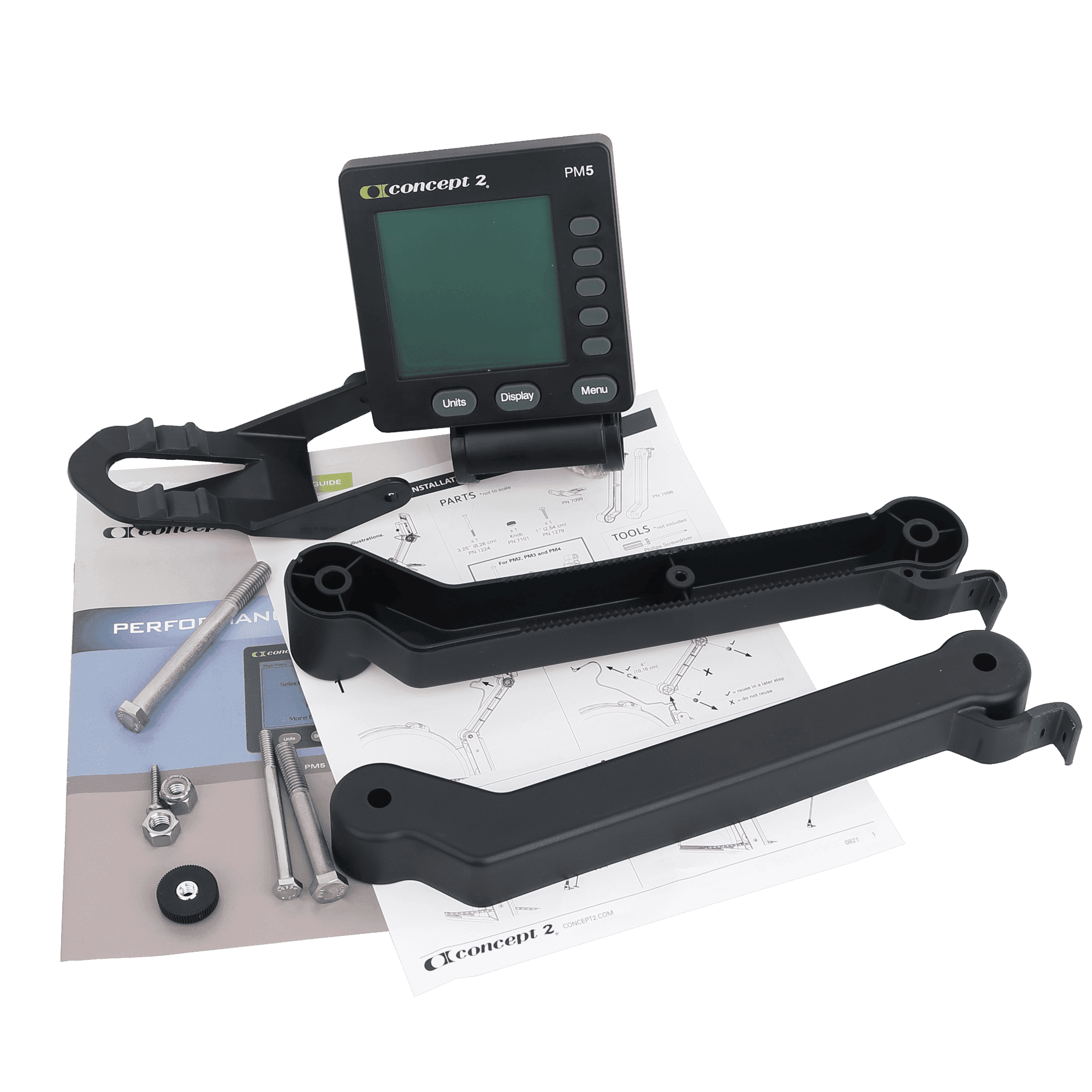 Pm5 Retrofit Assembly With Device Holder For Concept2 Rower Model C/d