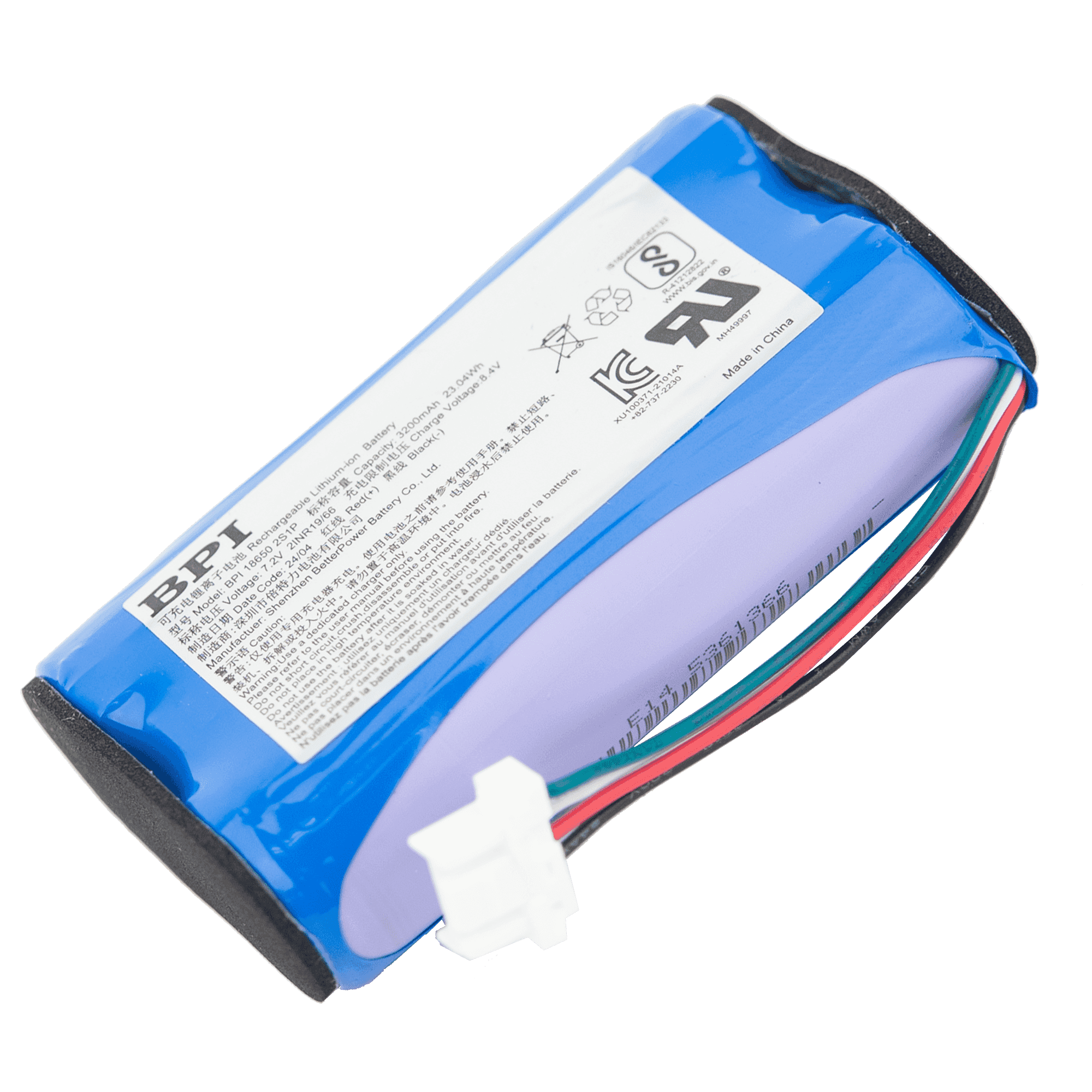 Battery Pack, 3200Mah, 7.2V, Lithium Ion, Jacobs Ladder