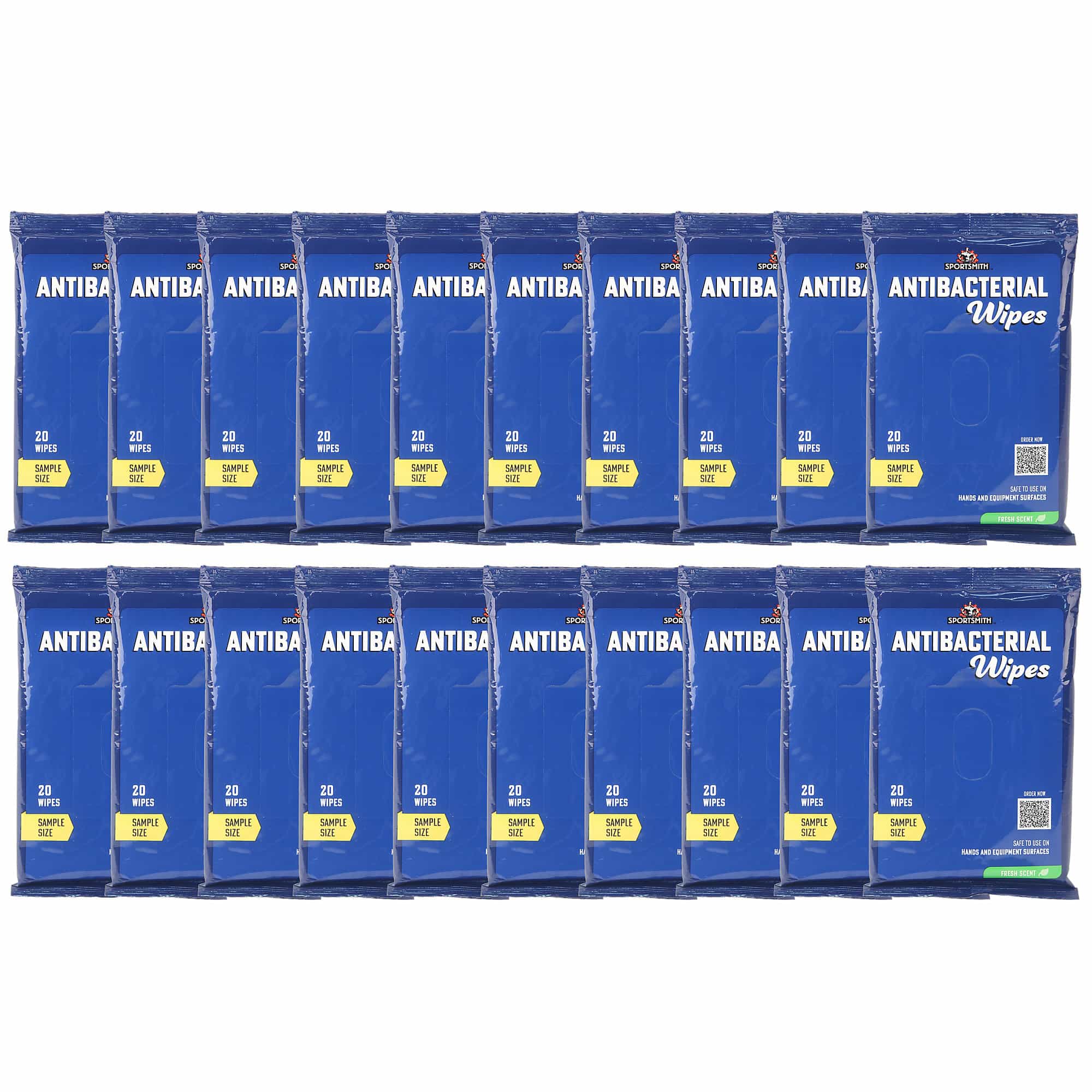 Antibacterial Wipes, Bulk Sample Pack, 20 Resealable 20 Count Packs Of 6" X 8" Wipes