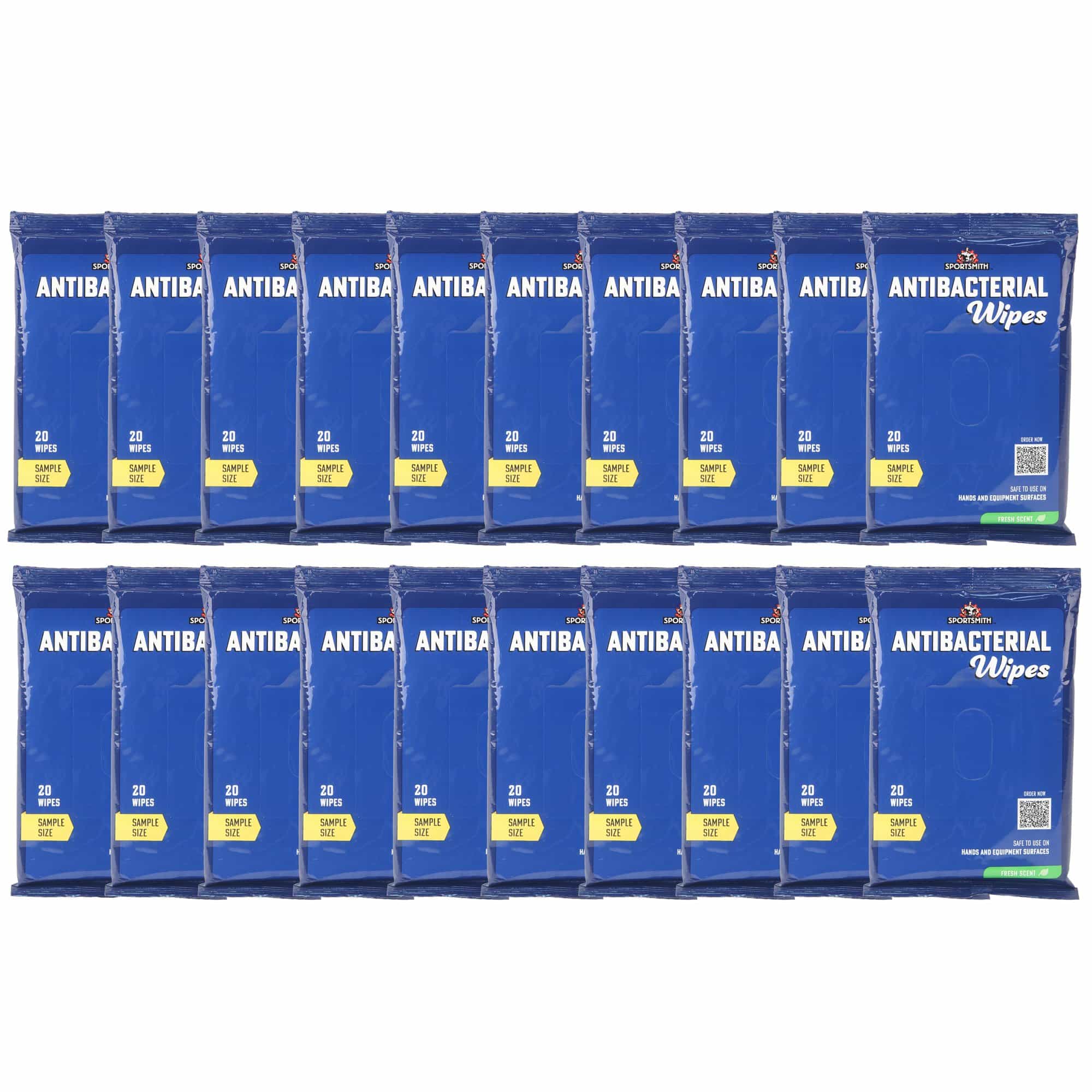 Antibacterial Wipes, Bulk Sample Pack, 20 Resealable 20 Count Packs Of 6" X 8" Wipes