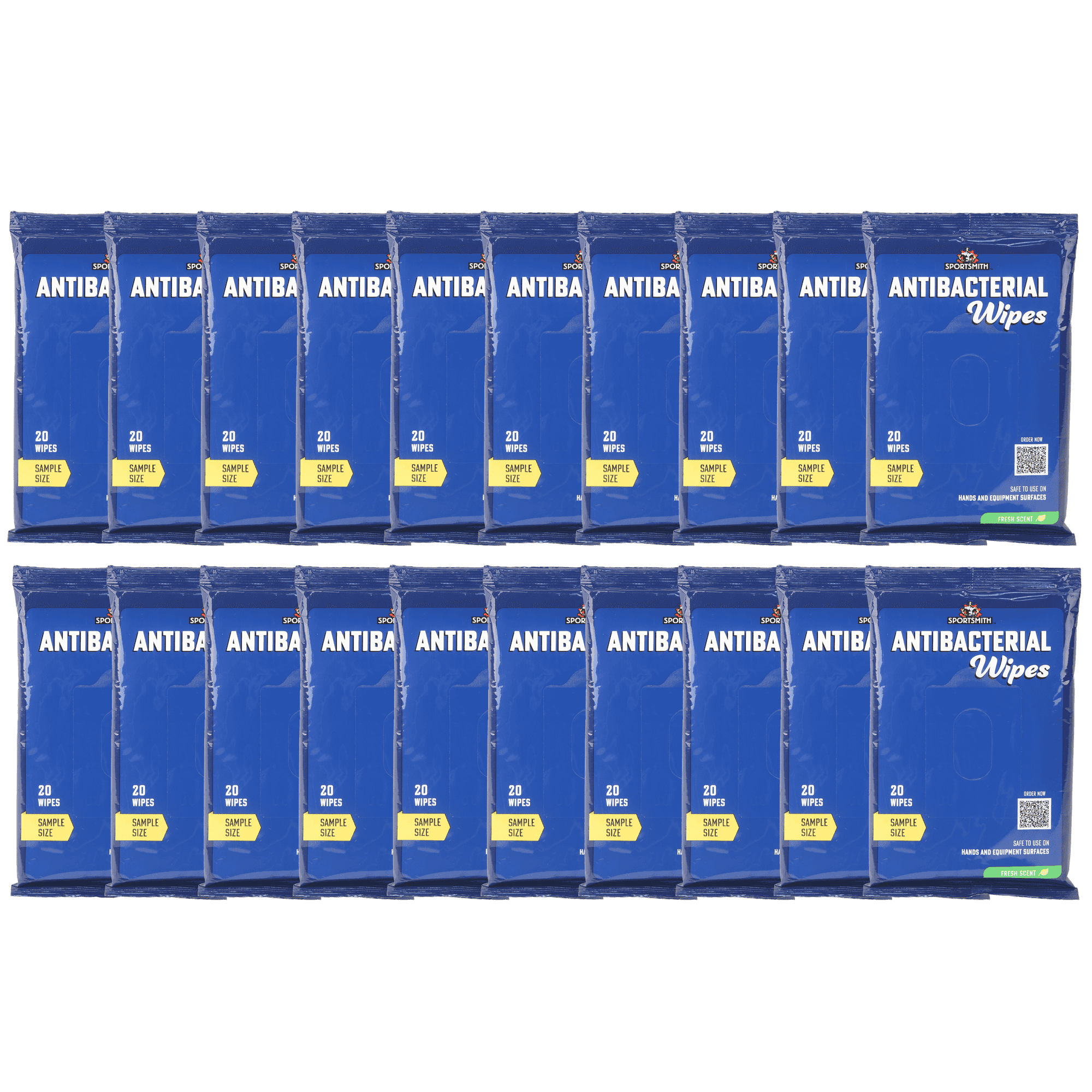 Antibacterial Wipes, Bulk Sample Pack, 20 Resealable 20 Count Packs Of 6" X 8" Wipes