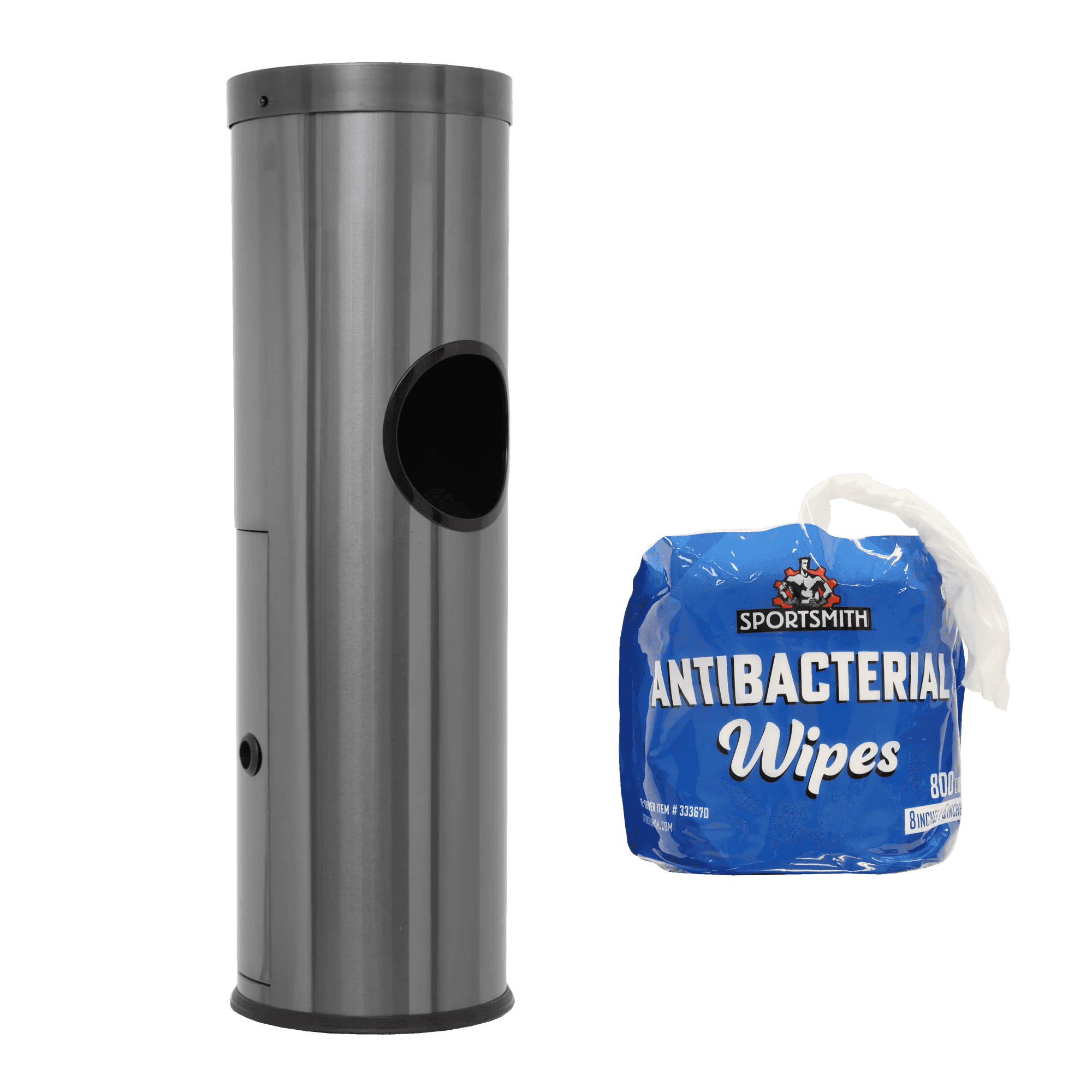 Floor Gym Wipe Dispenser With Gun Metal Finish & Antibacterial Kit - Fda Approved