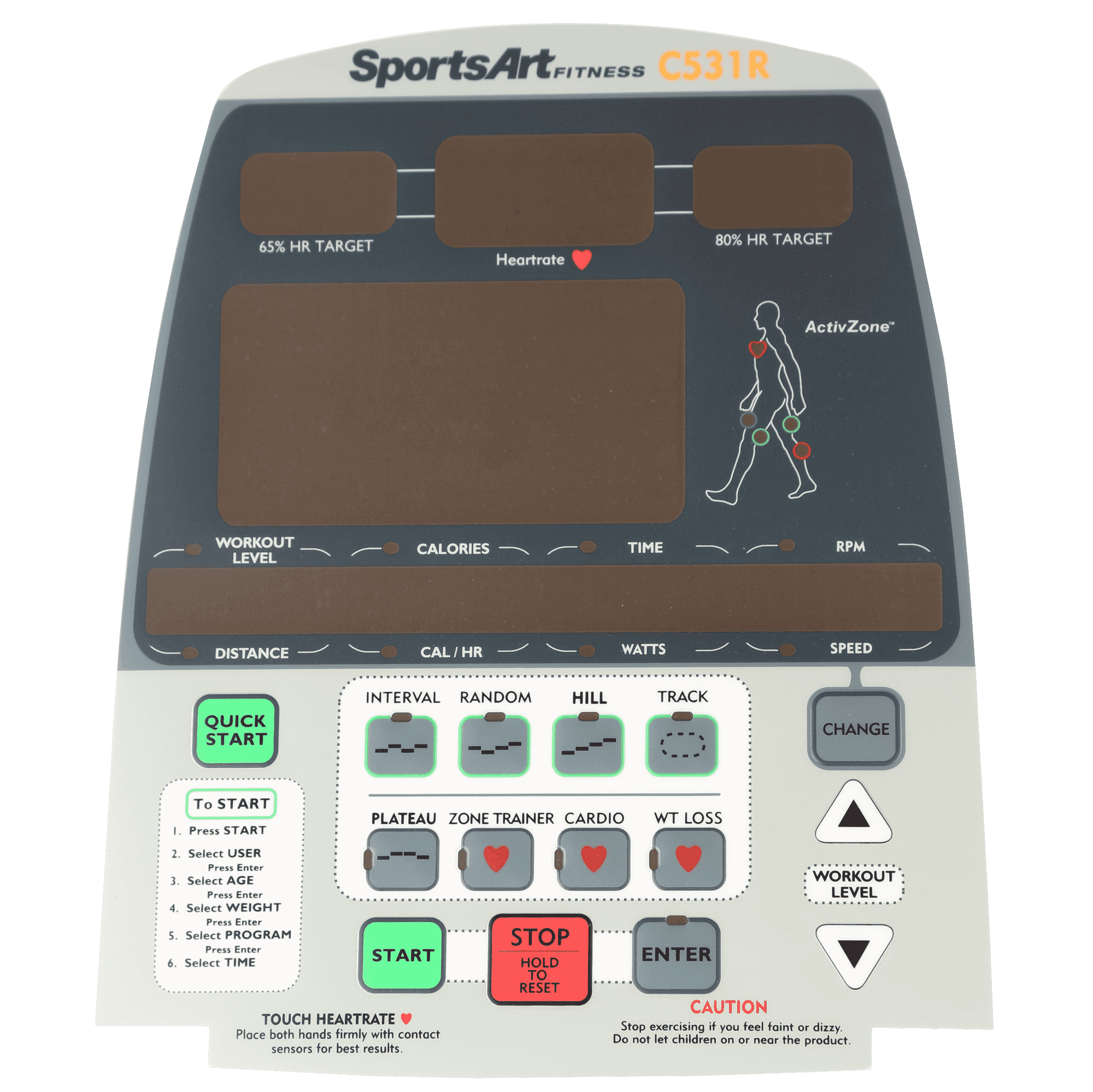 C531r Display Overlay for SportsArt