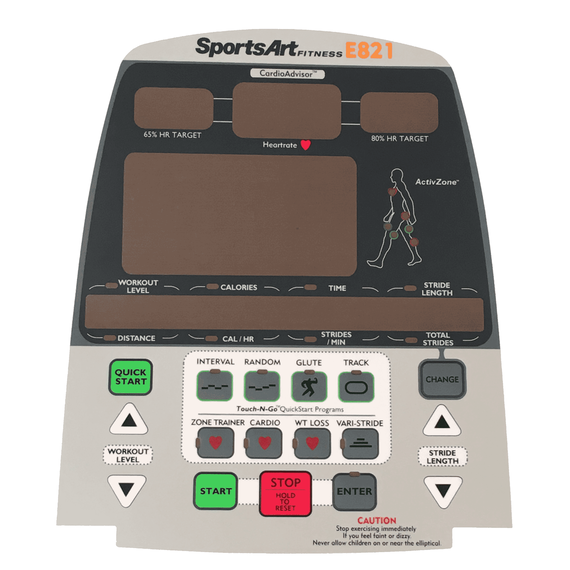 Sportsart E821-Dd012 Display Overlay
