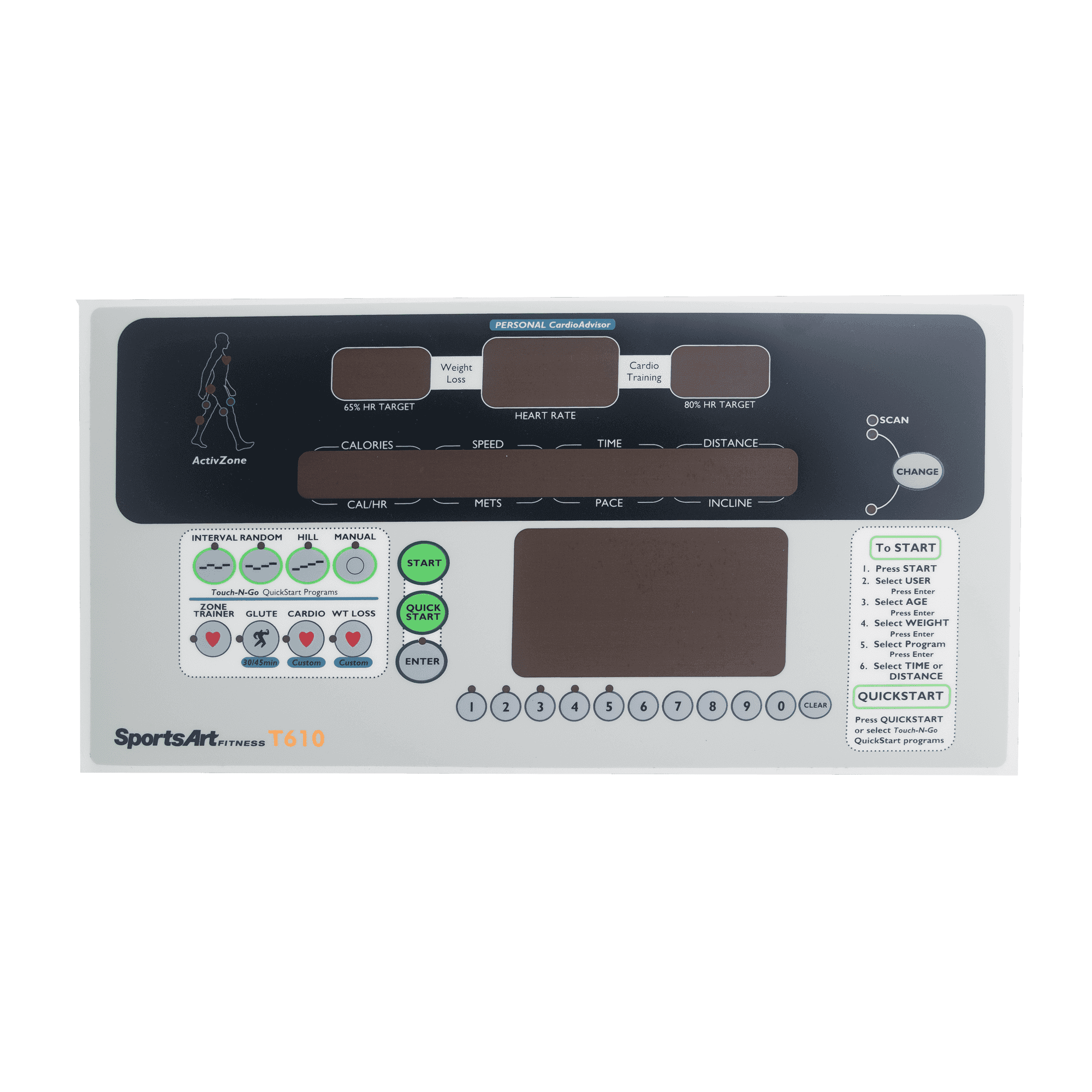 Sportsart Display Overlay for T610-Dd018