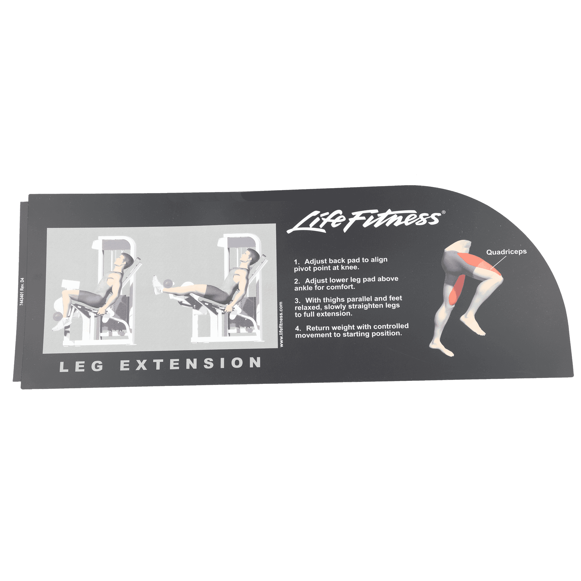 Lifefitness PSLE Placard Label, English