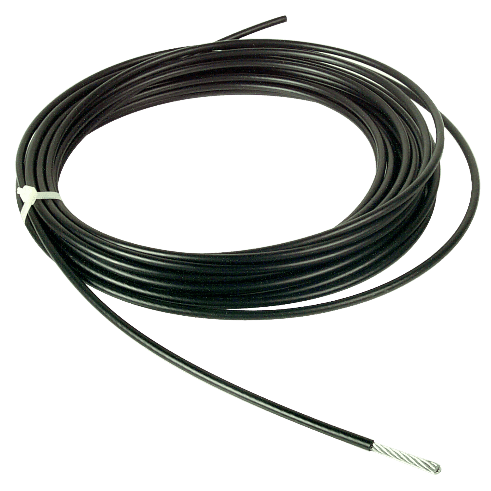 3/16" Cable by the Foot with Black Nylon Coating