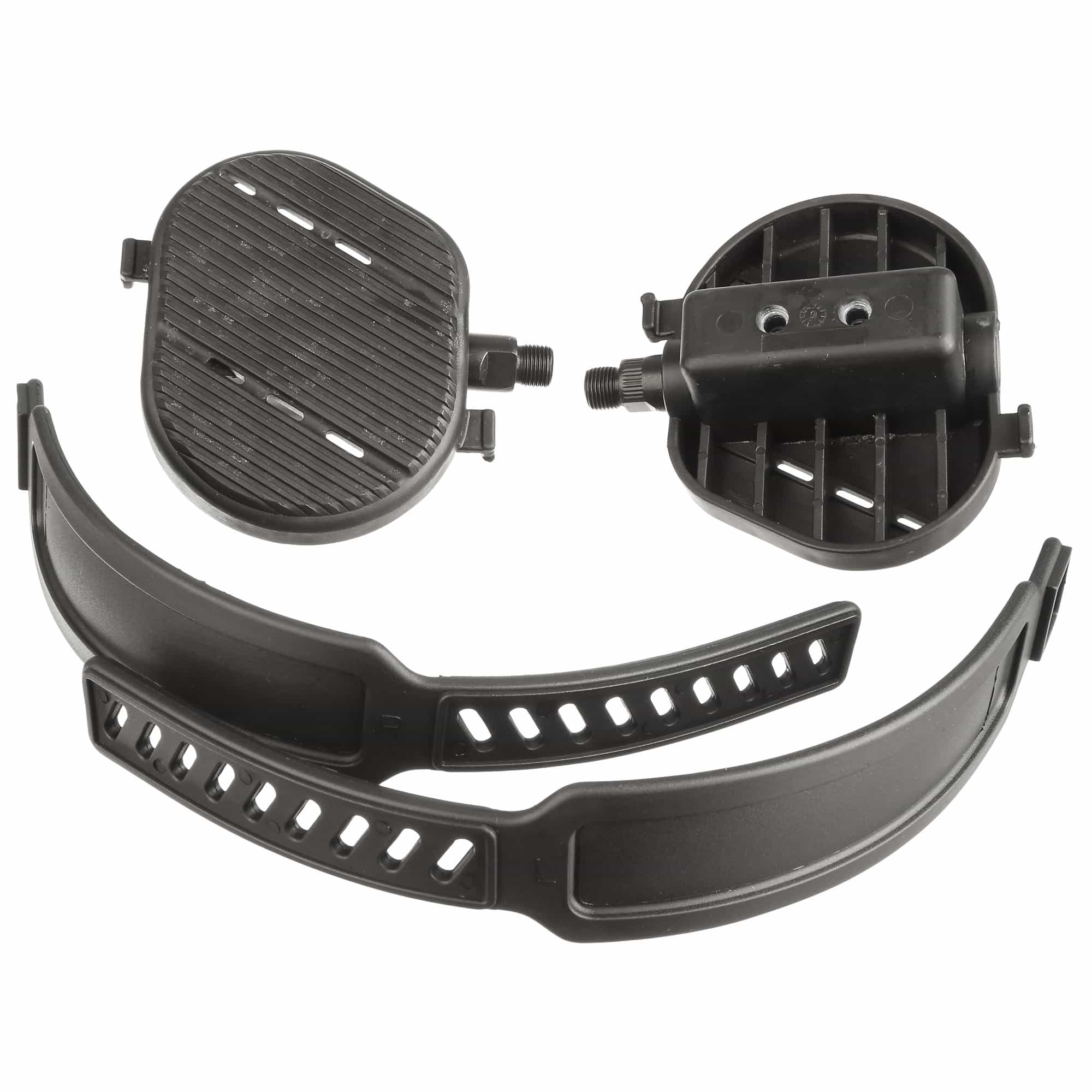 Bike Pedals, Set With Straps, 9/16"