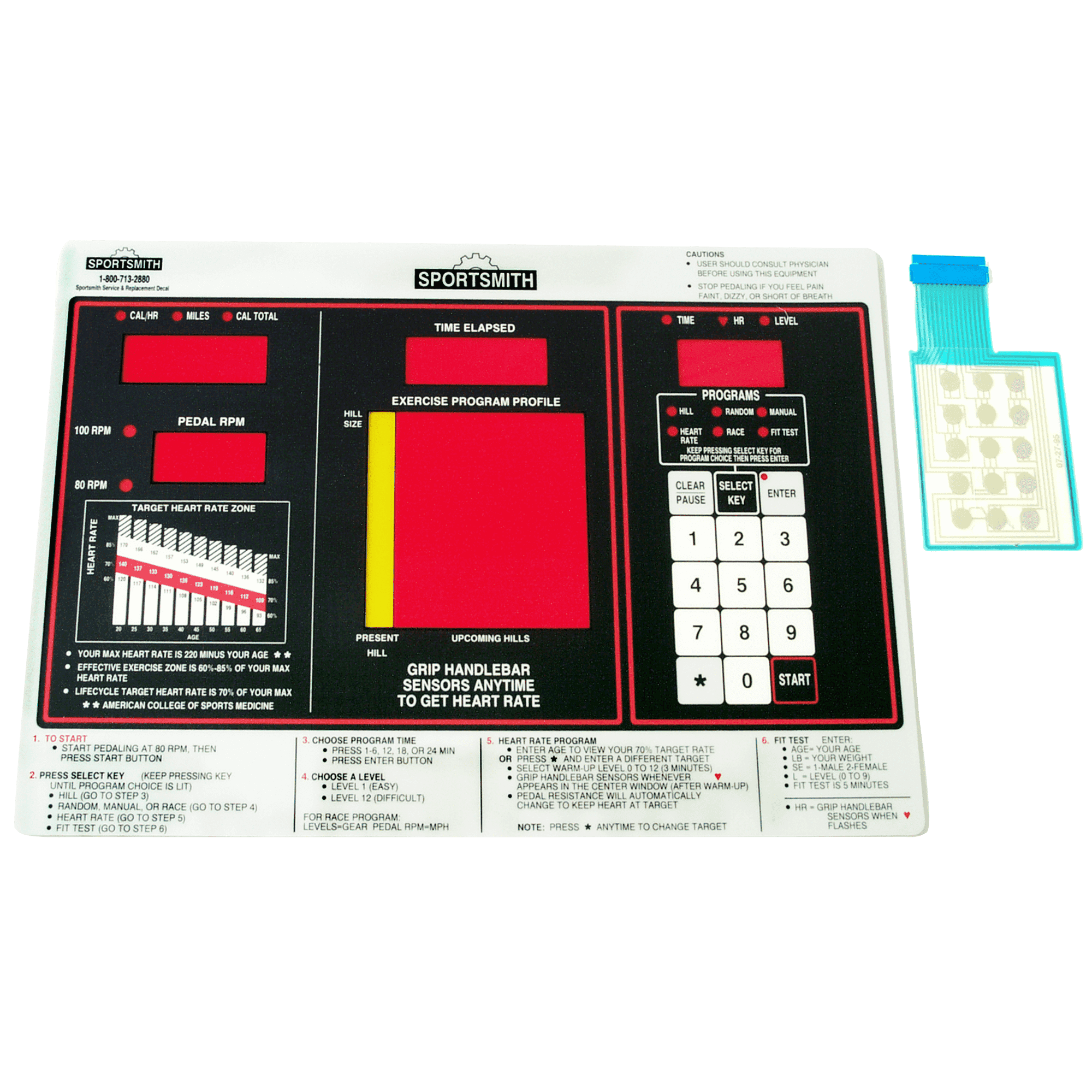 Overlay and Keypad for LifeFitness LifeCycle Models