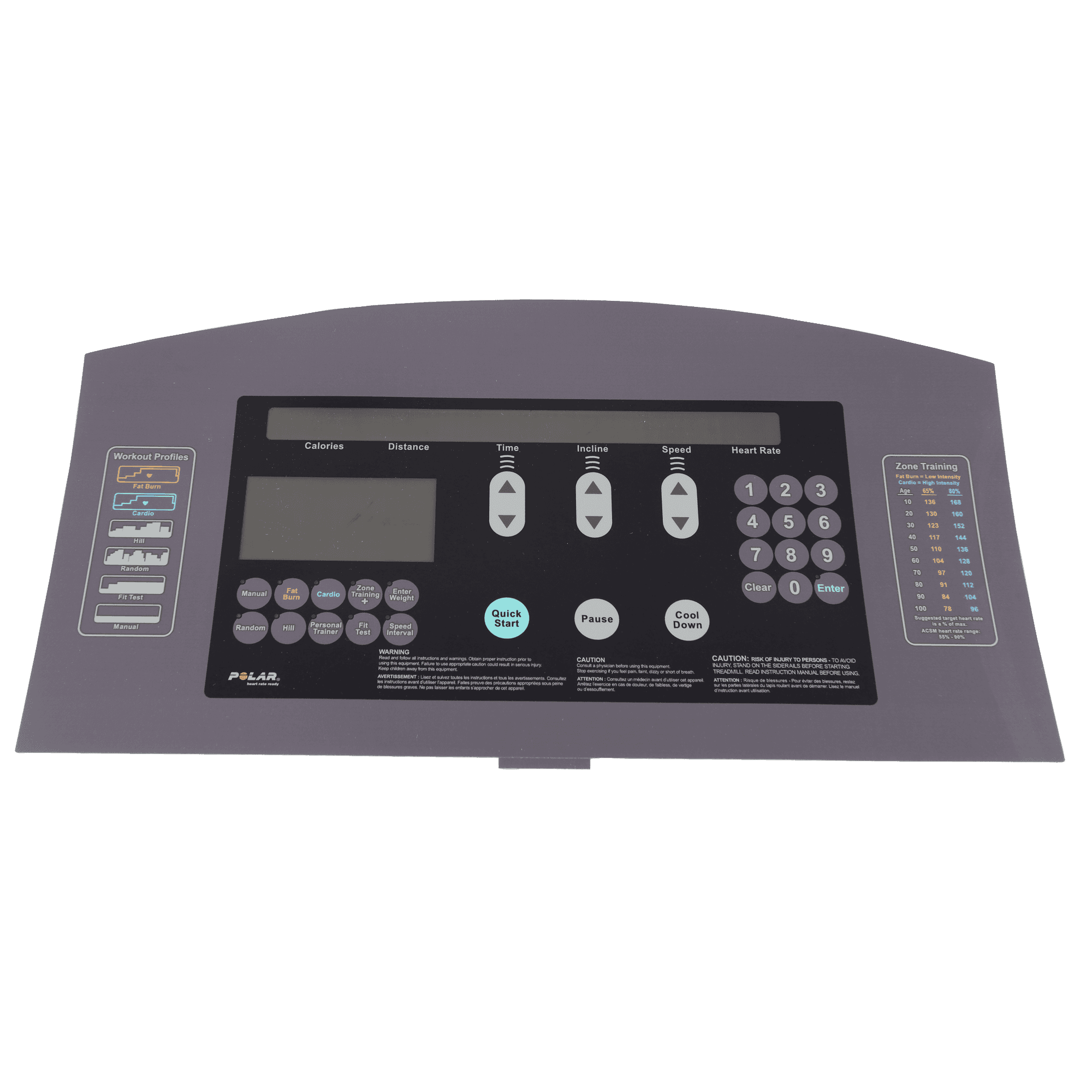 Life Fitness Display Overlay for 95T and 95Ti Treadmills
