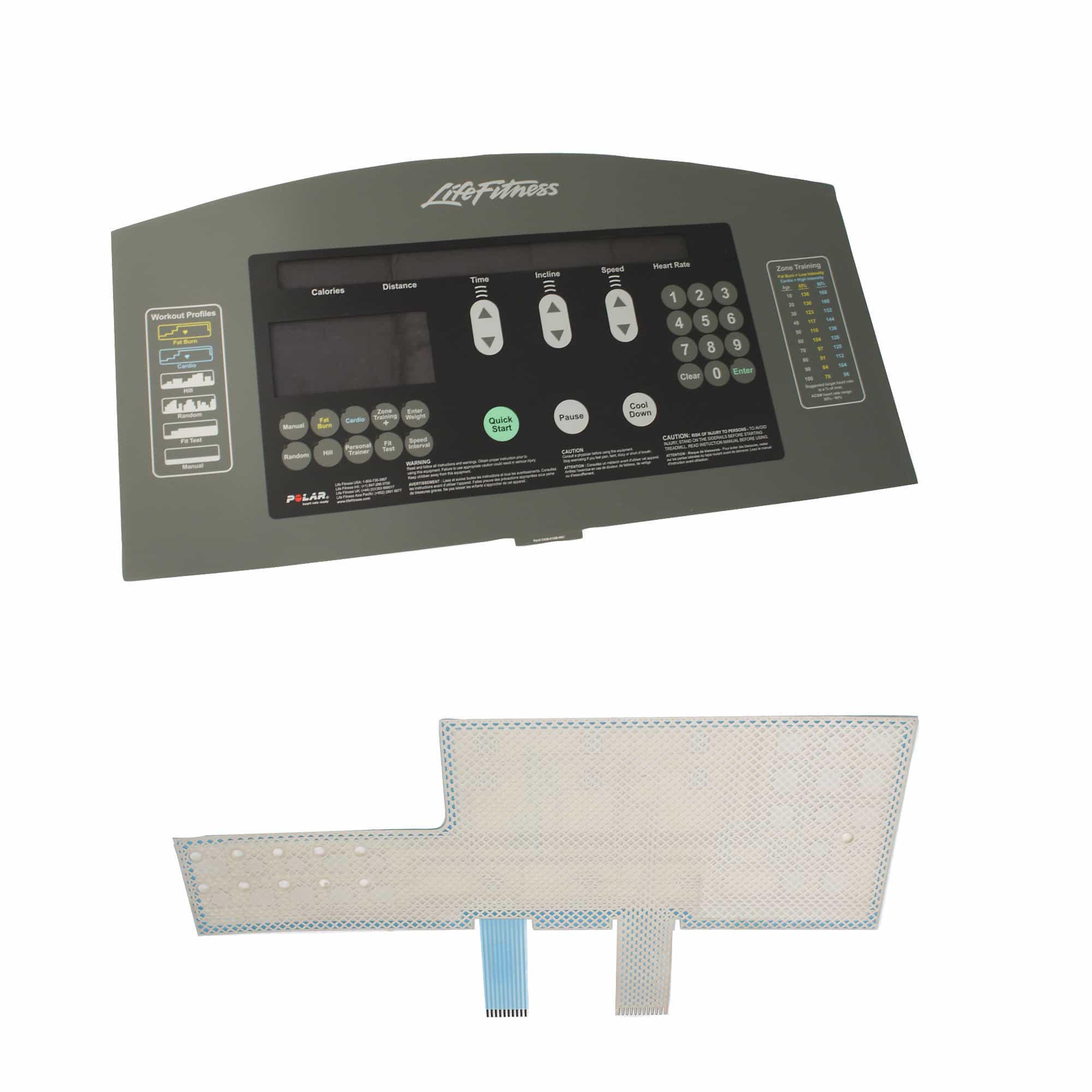 Overlay And Keypad For Lifefitness 95t