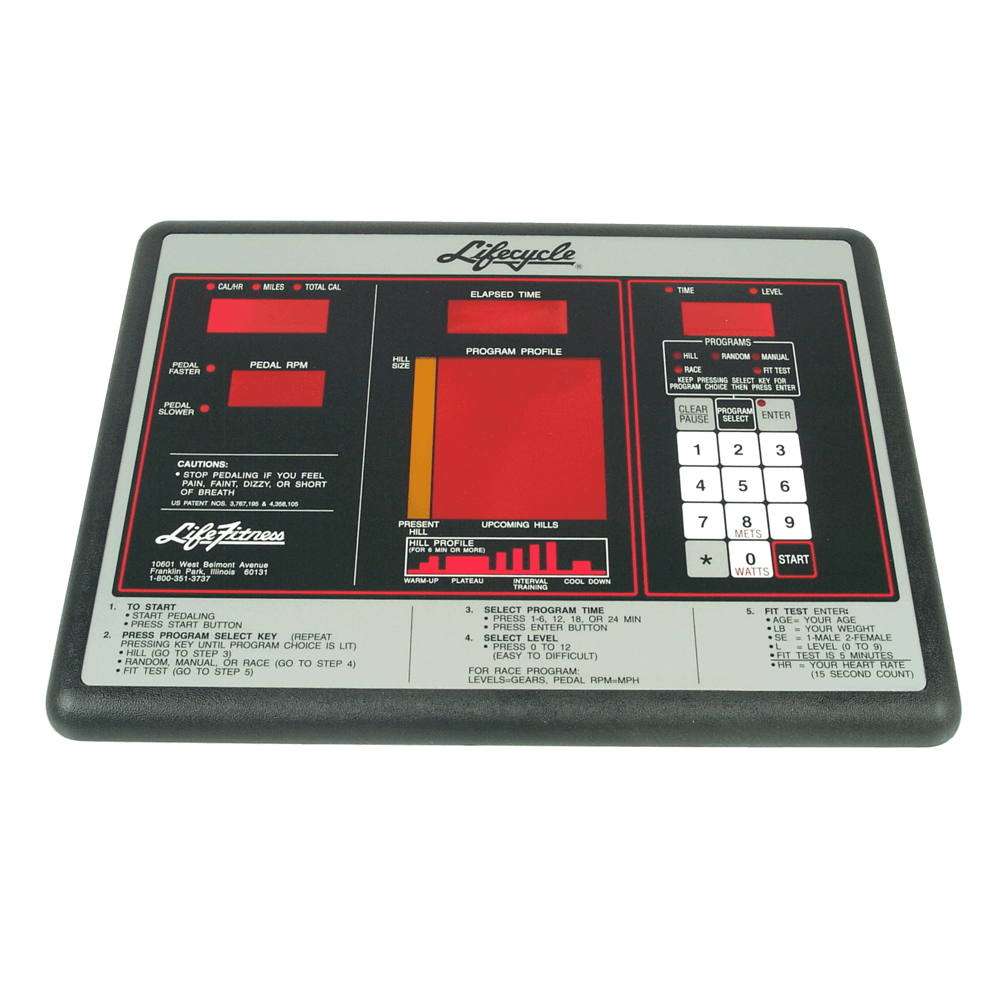 Overlay and Keypad With Bezel for Life Fitness