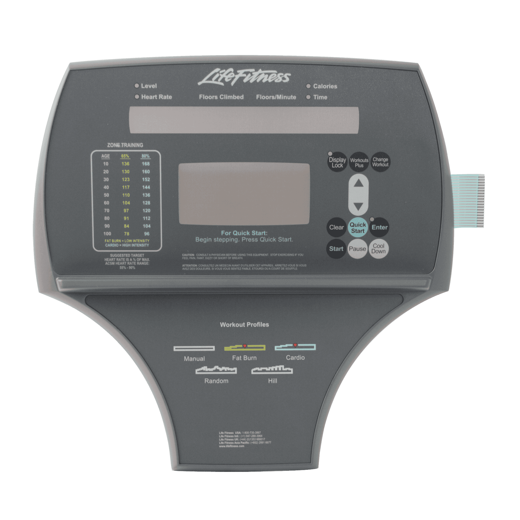 Life Fitness 93S Overlay/Bezel/Switch Assembly