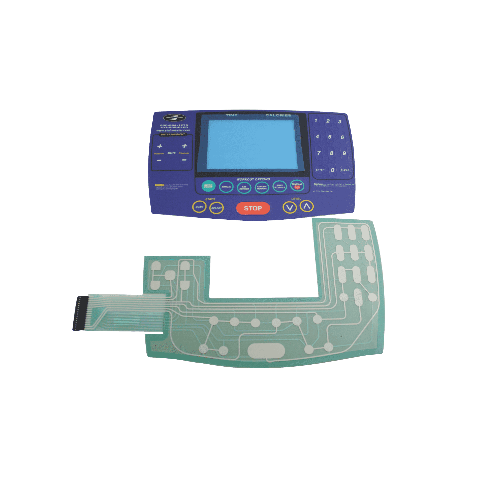 Blue Overlay Kit for Stairmaster C40 Console