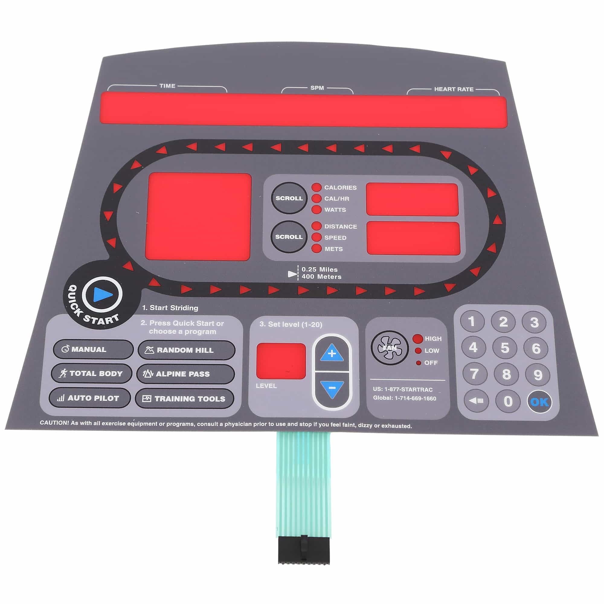 Display Overlay And Keypad, Star Trac 6100/6200 Crosstrainers