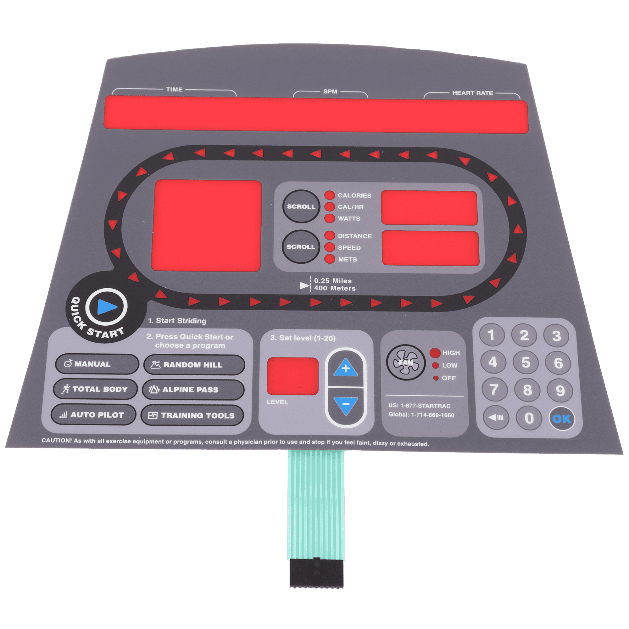 Display Overlay and Keypad for StarTrac 6100/6200 Crosstrainers