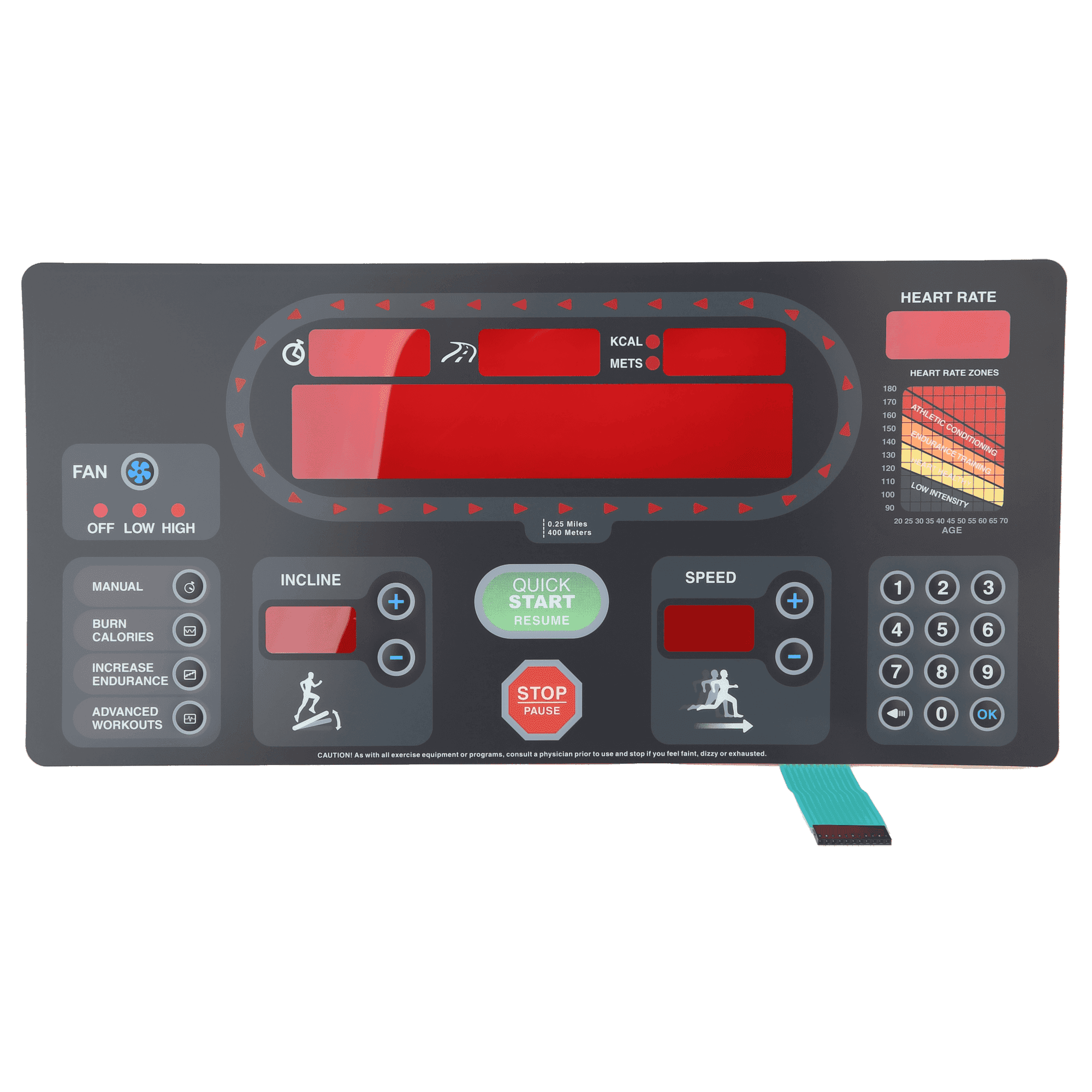 Startrac S-TRc Treadmill Overlay and Keypad