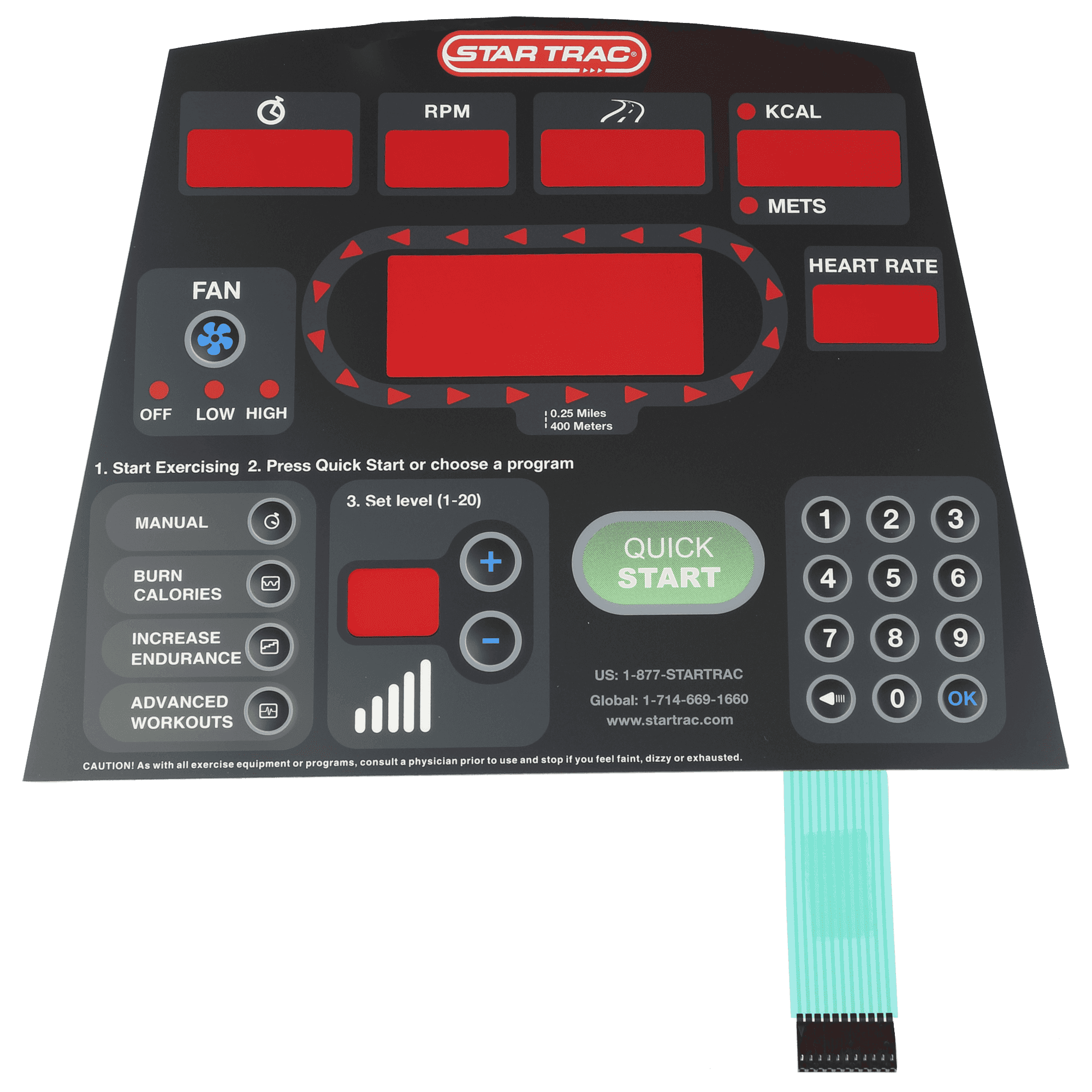 StarTrac Main Display Keypad for G2 Bikes