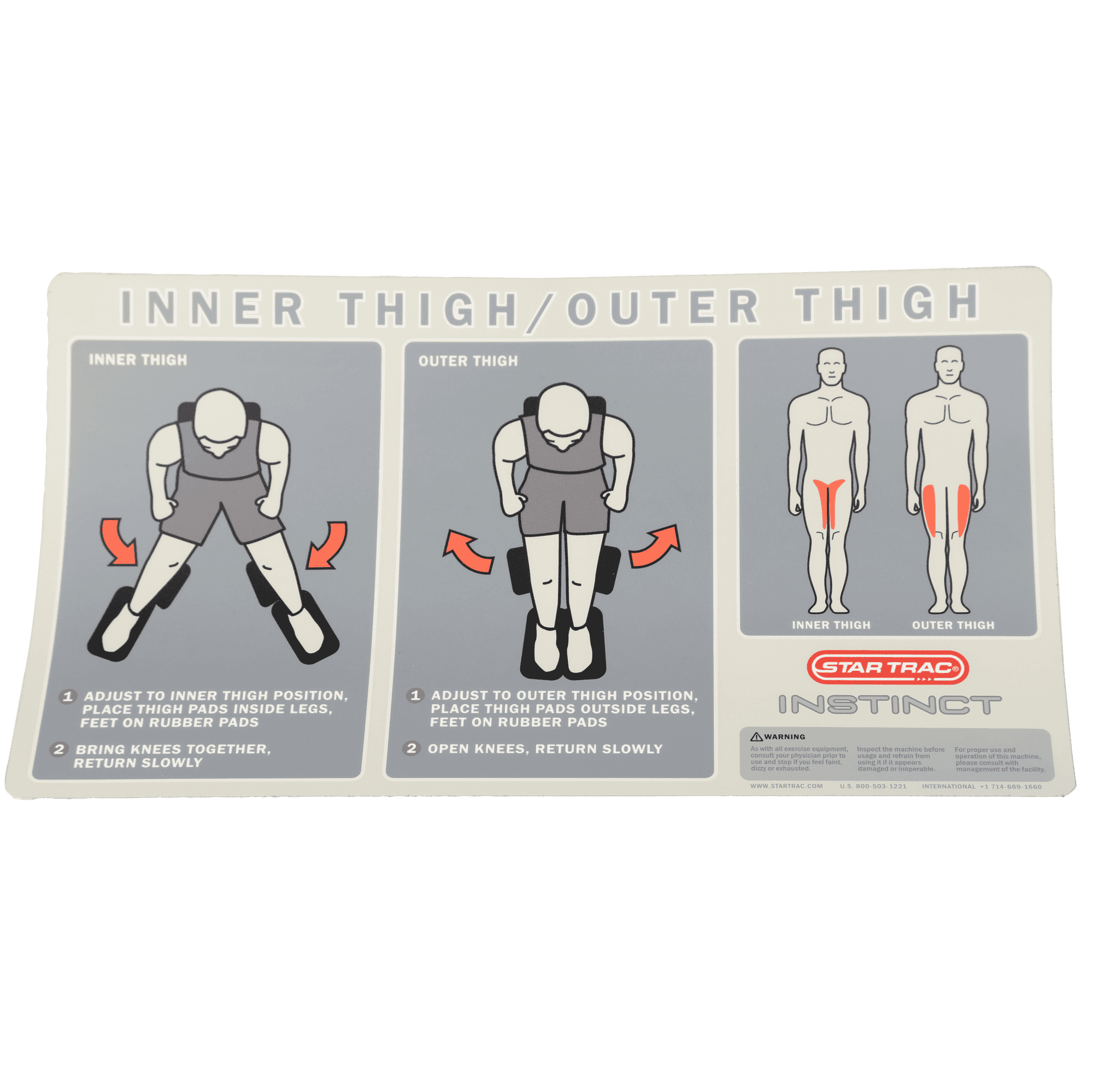 Startrac Instinct D1015 Instruction Placard