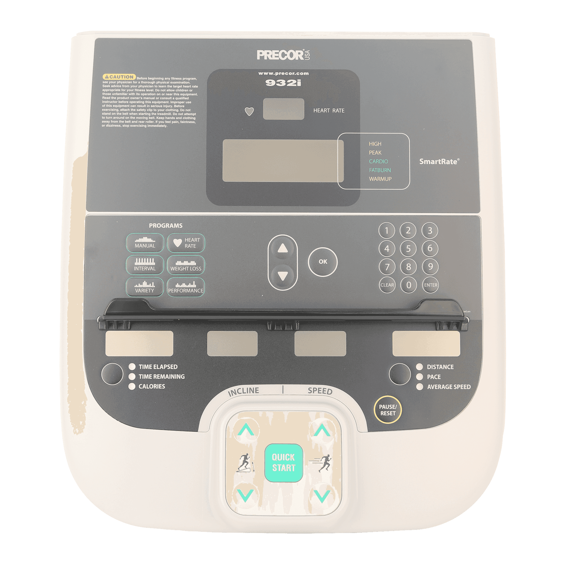 Precor Display Panel/Label Assembly, English
