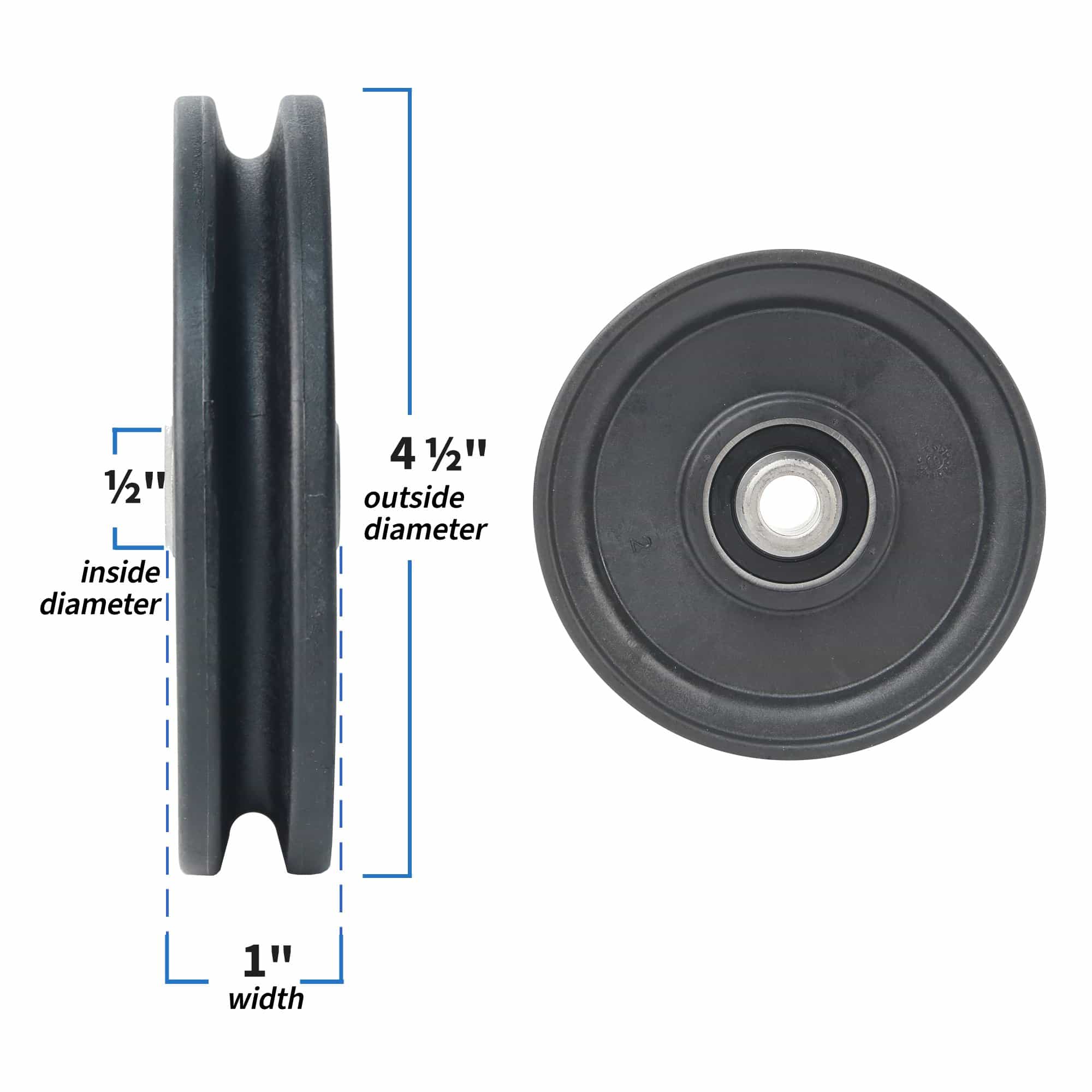 Pulley, 4 1/2 D X 1/2 Id