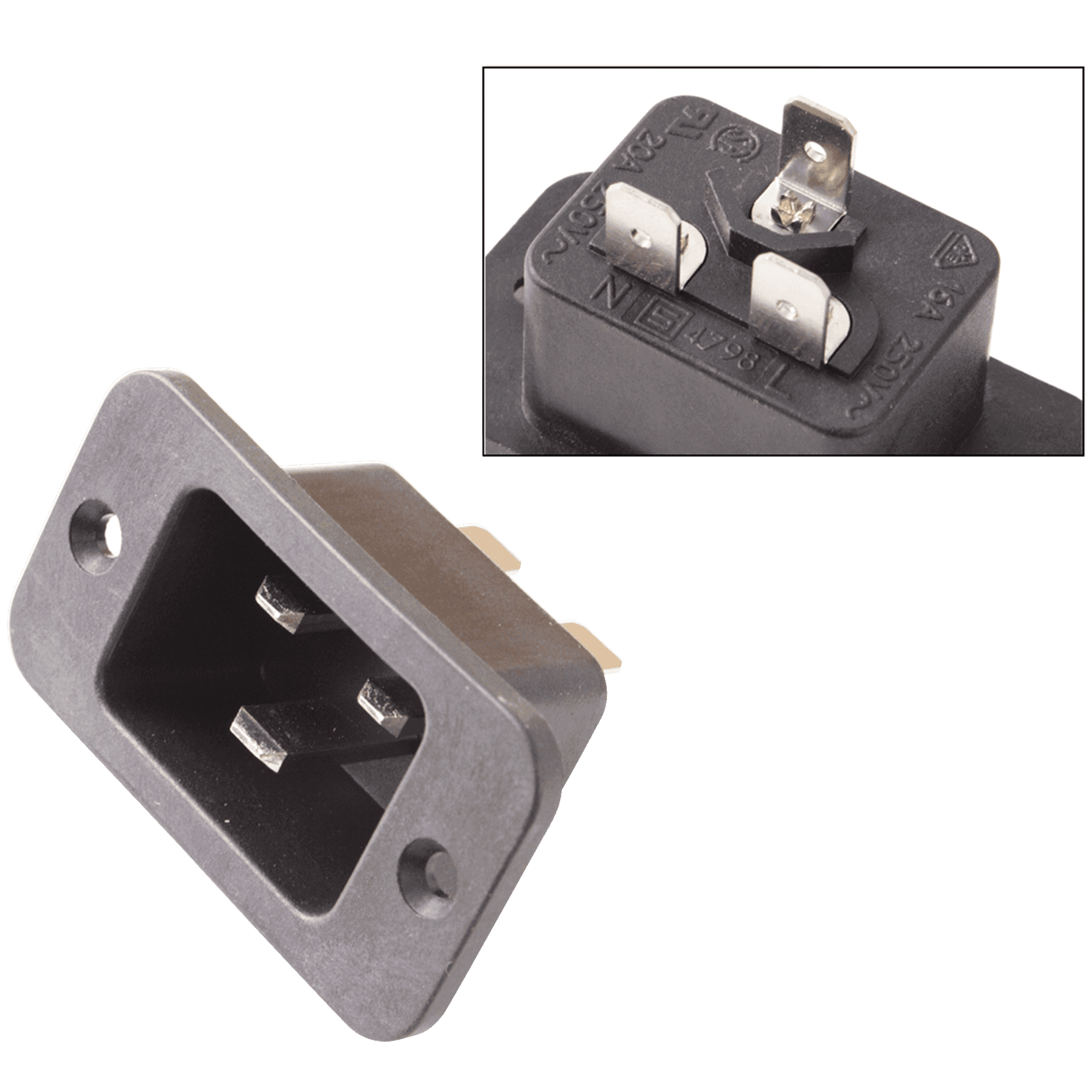Cybex IEC 320 16-20 Amp Inlet Receptacle