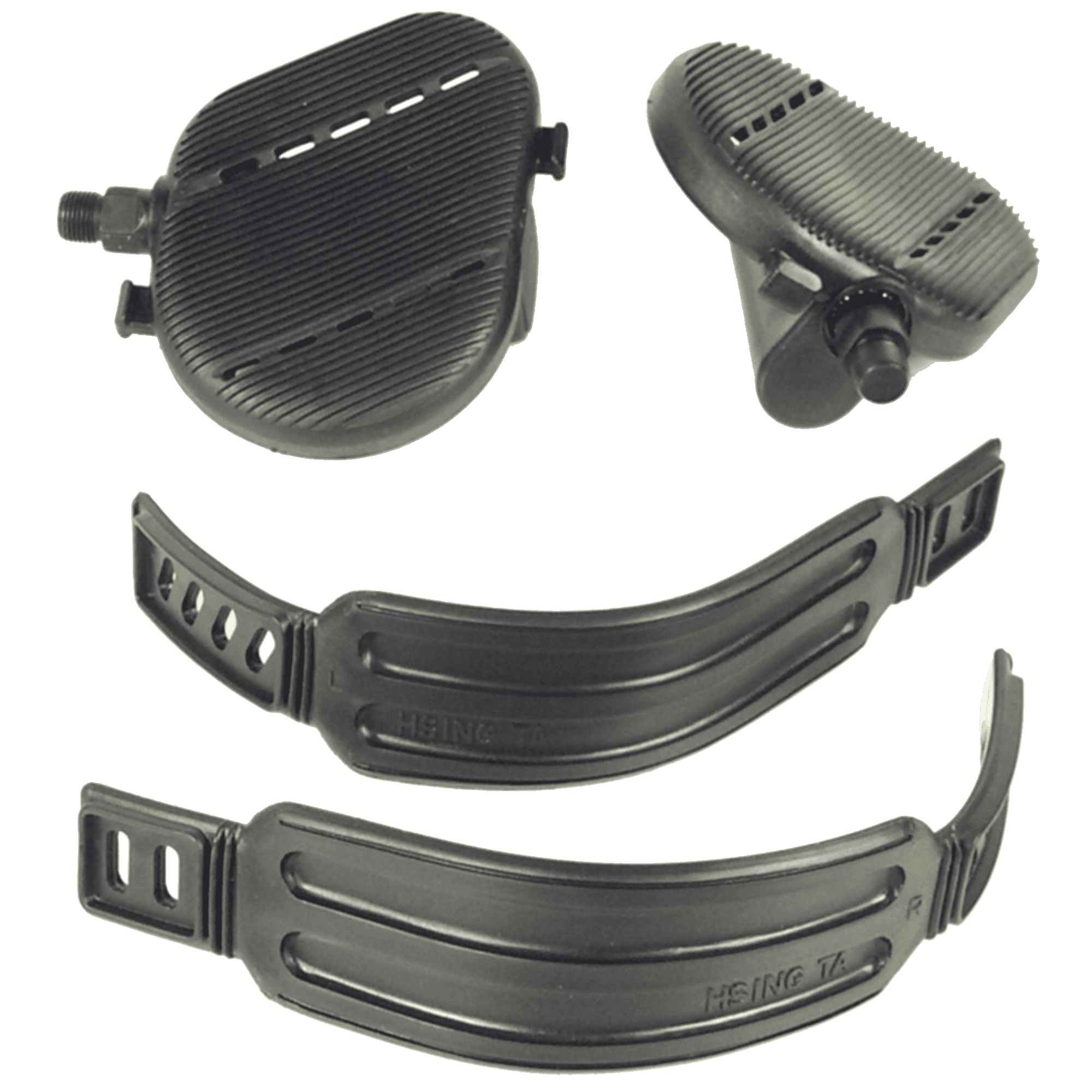 Bike Pedals, Set With Straps, 9/16", Tectrix
