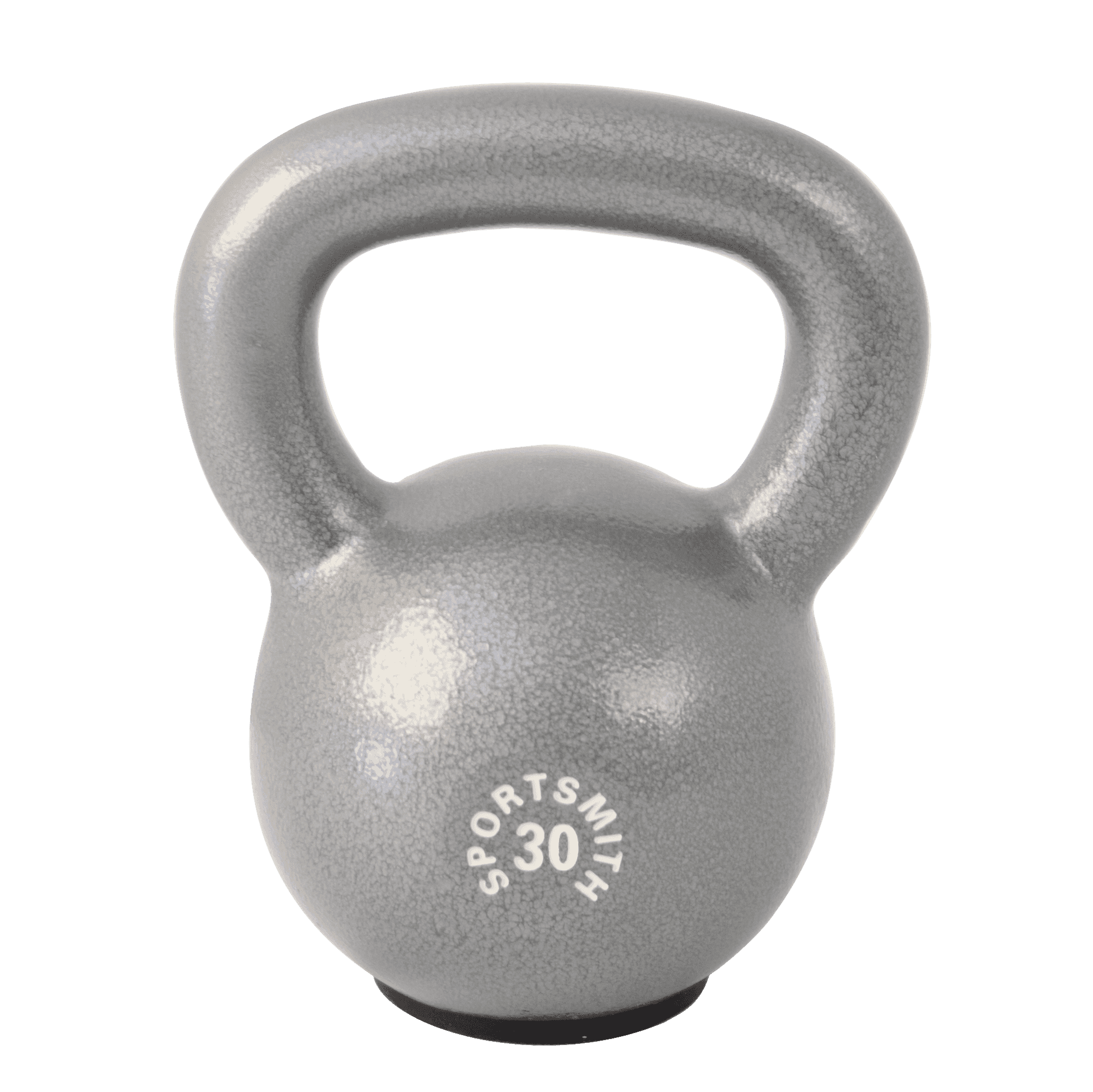 30 Lb Cast Iron Kettlebell with Rubber Base, Gray