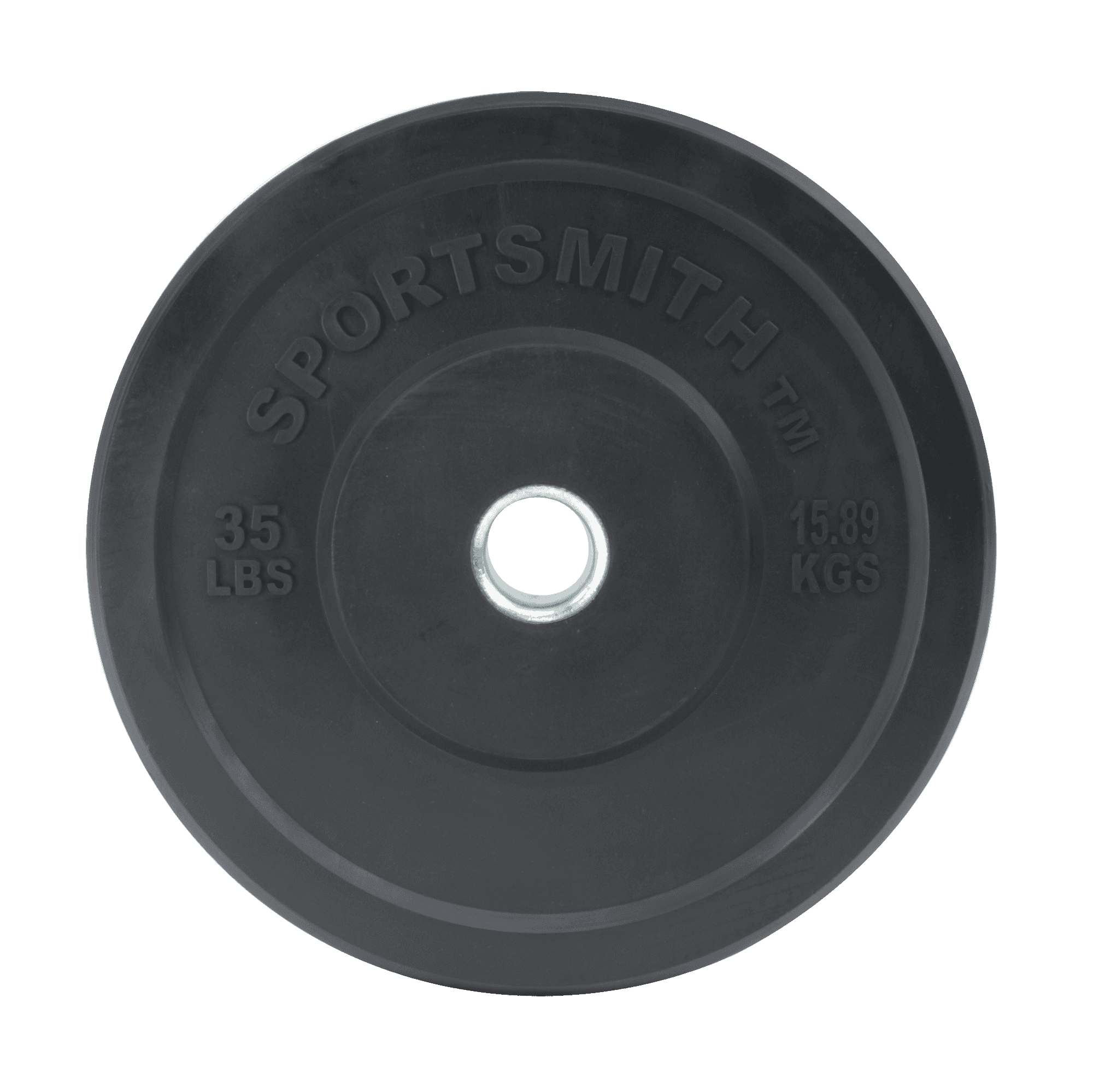 Sportsmith 35lb Black Olympic Rubber Bumper Plate