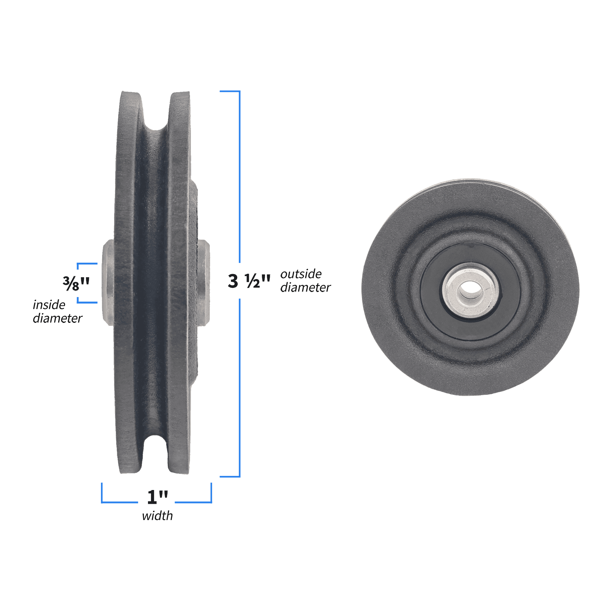 Cable Pulley, 3.5" Diameter with 3/8" Hole
