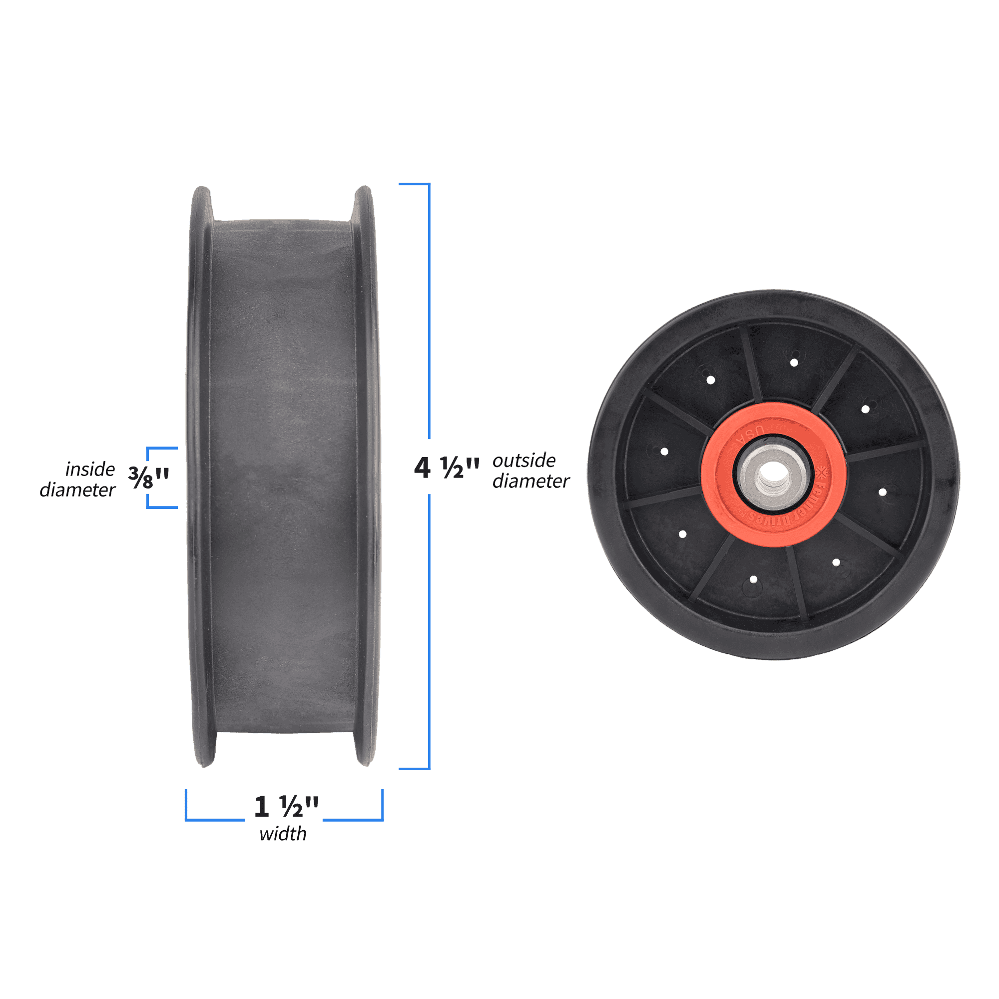 Pulley, Flat 4.5"