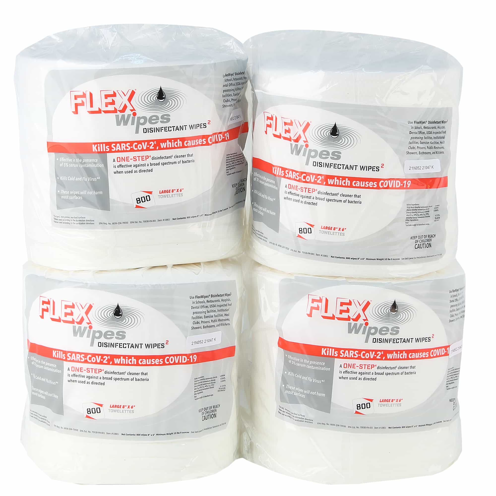 Disinfectant Surface Wipes, 6" X 8", Flex Wipes Come 4 X 800 Count Rolls To A Case