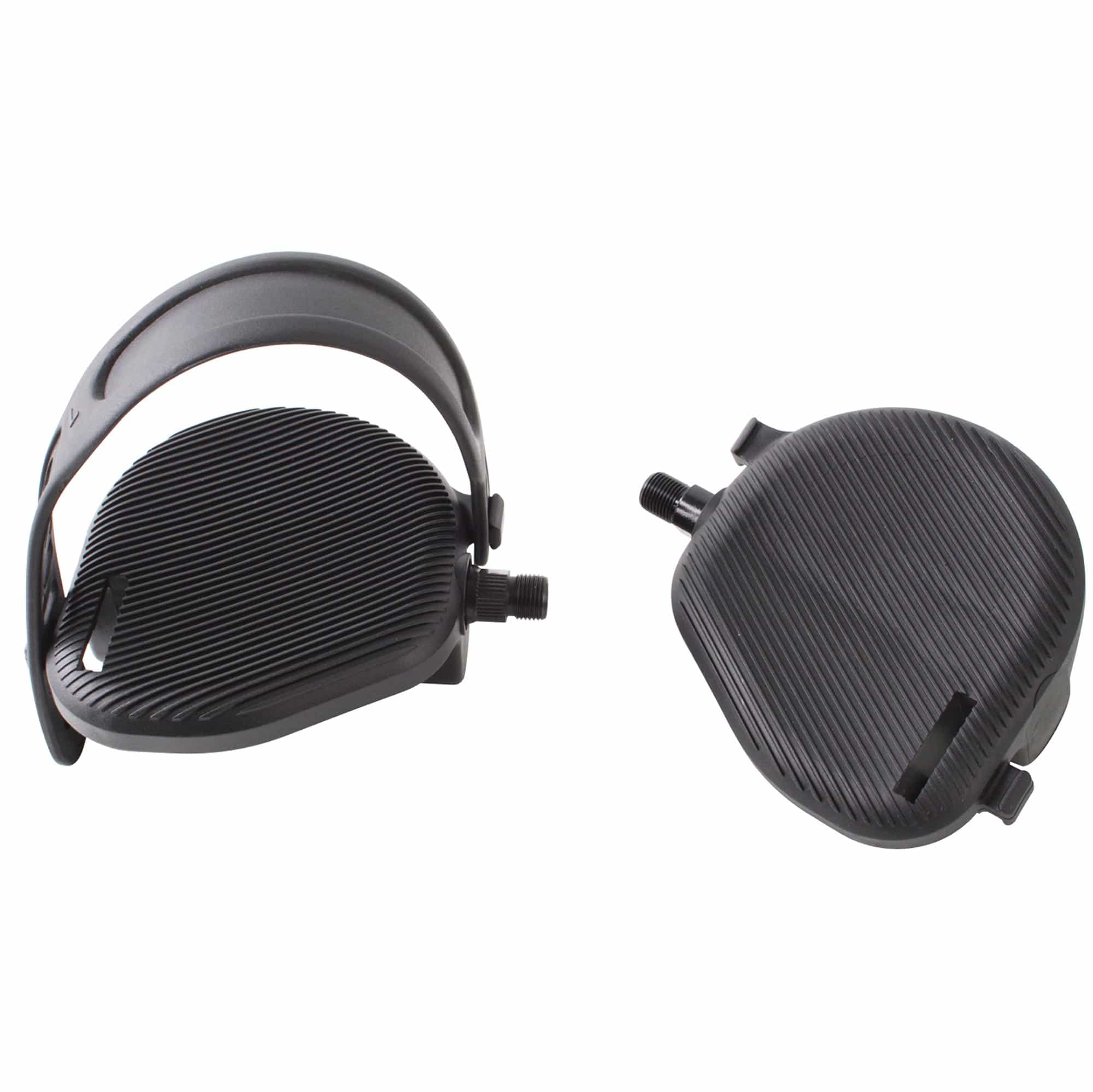 Bike Pedals Pair, "Extra Wide" Set With Straps, 9/16"