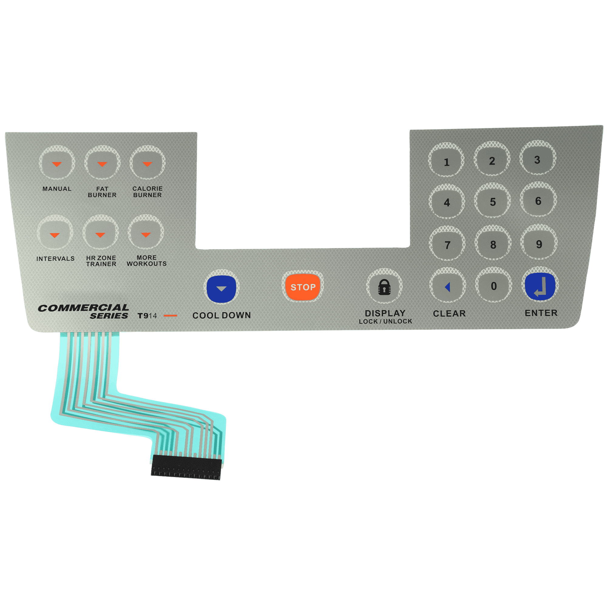 Keypad Overlay for Nautilus T914 Treadmill