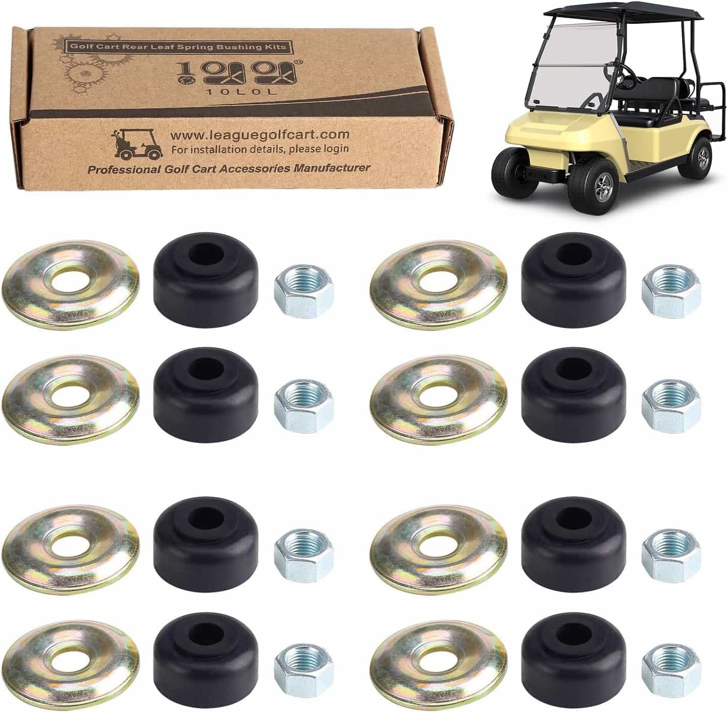 10L0l Golf Cart Shock Absorber Bushing Kit For Club Car Ds, Precedent & Ezgo