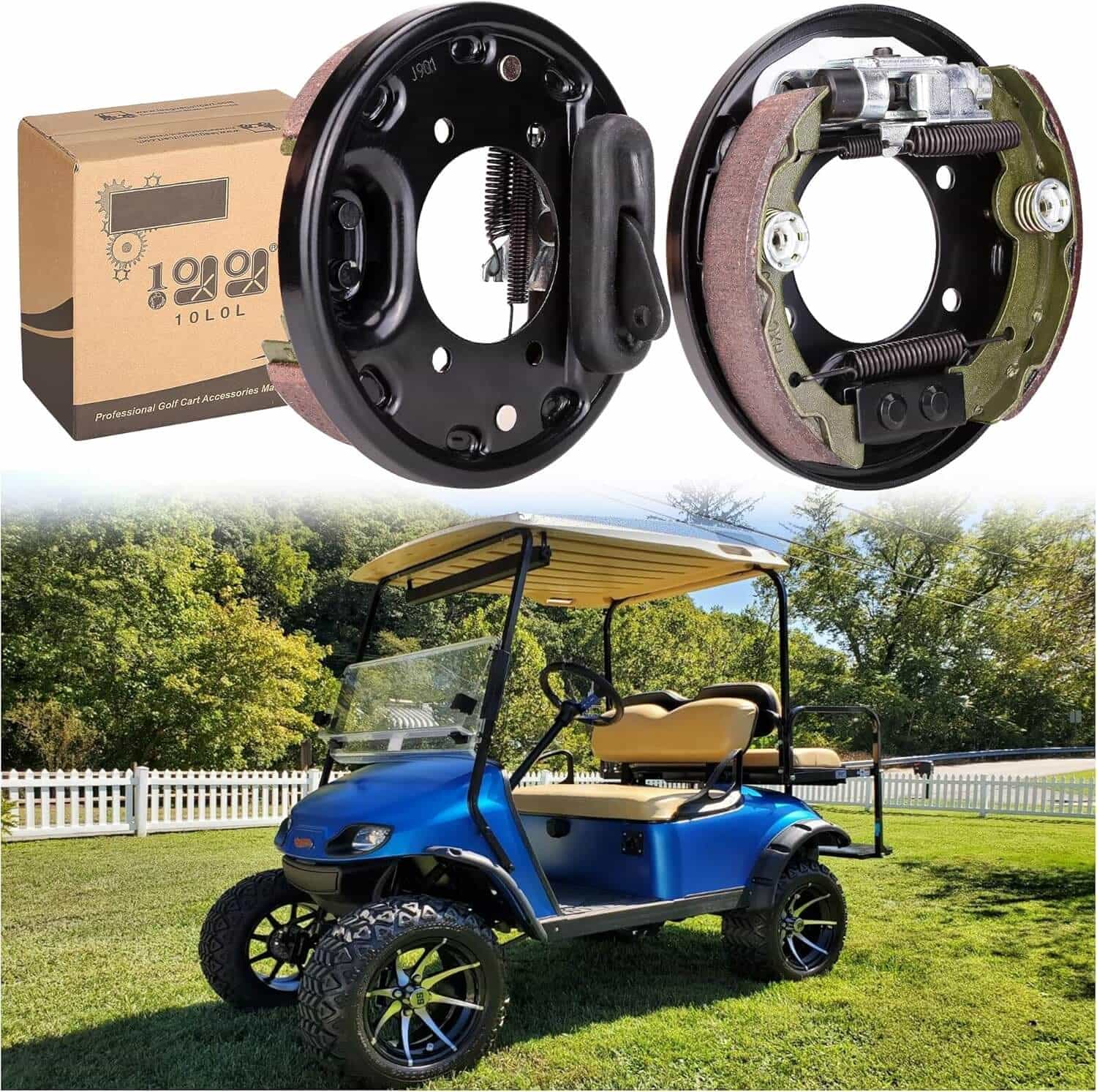 10L0l Golf Cart Rear Brake Assembly Kit For Ezgo & Yamaha - Complete Driver & Passenger Side Set