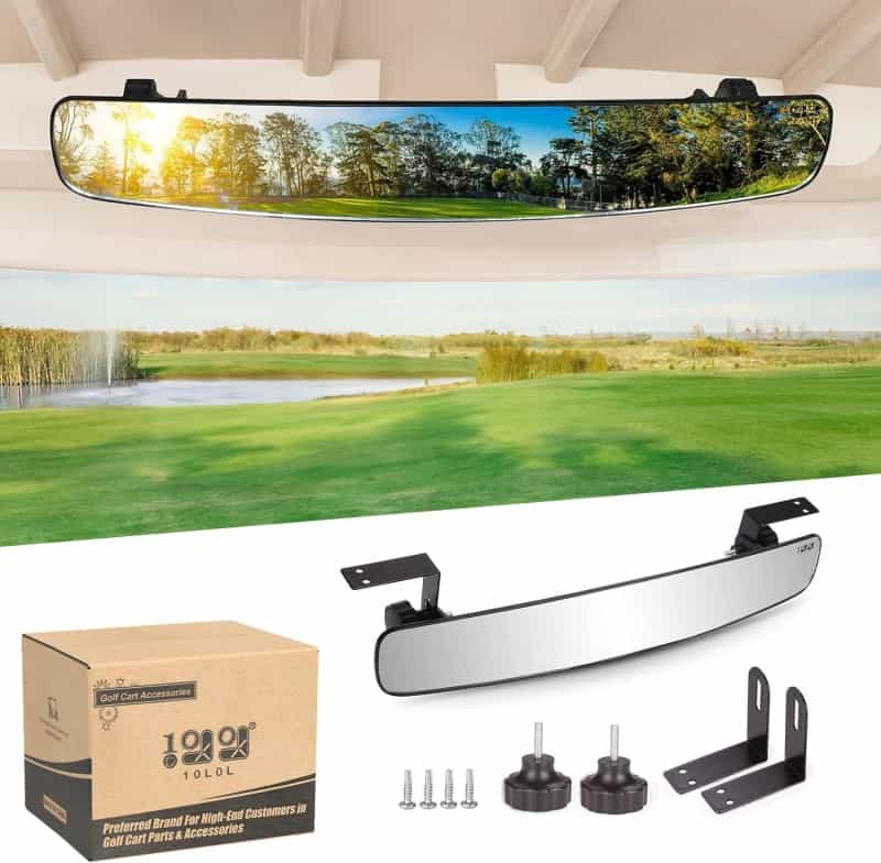 10L0L Golf Cart Rear View Mirror, 150° Wide Angle