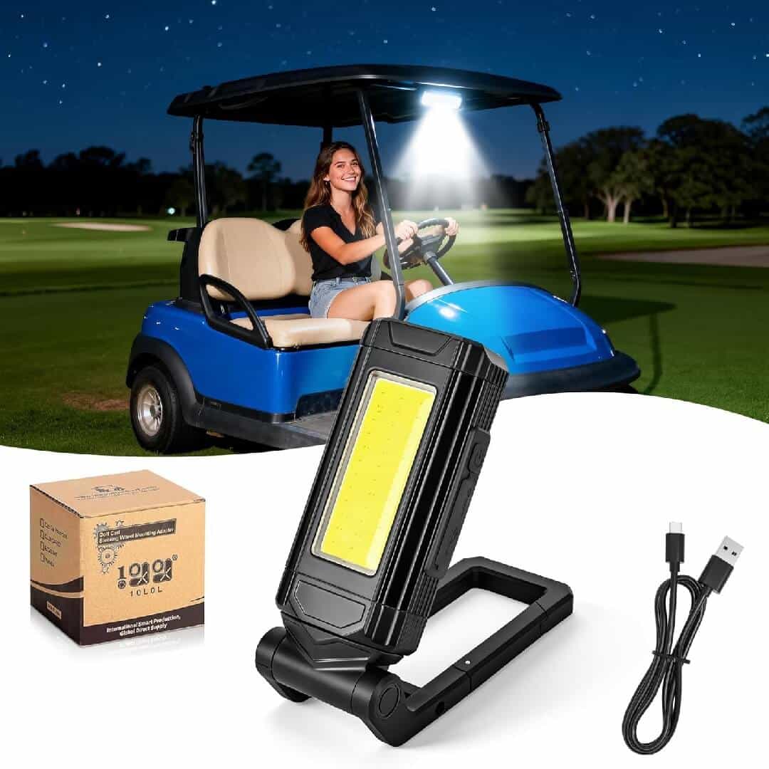 Golf Cart Led Dome Light With Magnetic Charging – 360° Rotation, 7 Modes, Power Bank, Hook & Carabiner
