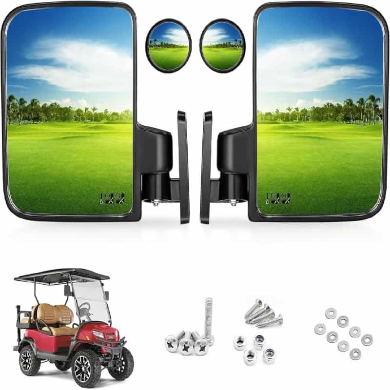 10L0l Golf Cart Side Mirrors with Blind Spot Option