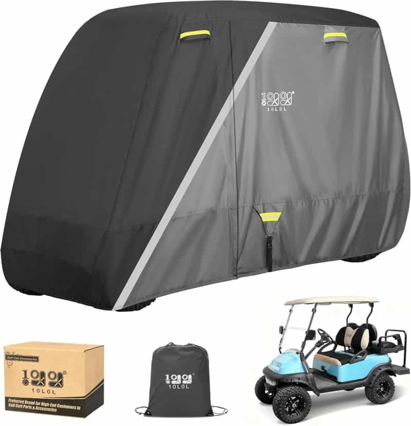 2-4 Passenger Golf Cart Cover For Ezgo, Club Car And Yamaha, Waterproof Sunproof And Durable - 10L0l