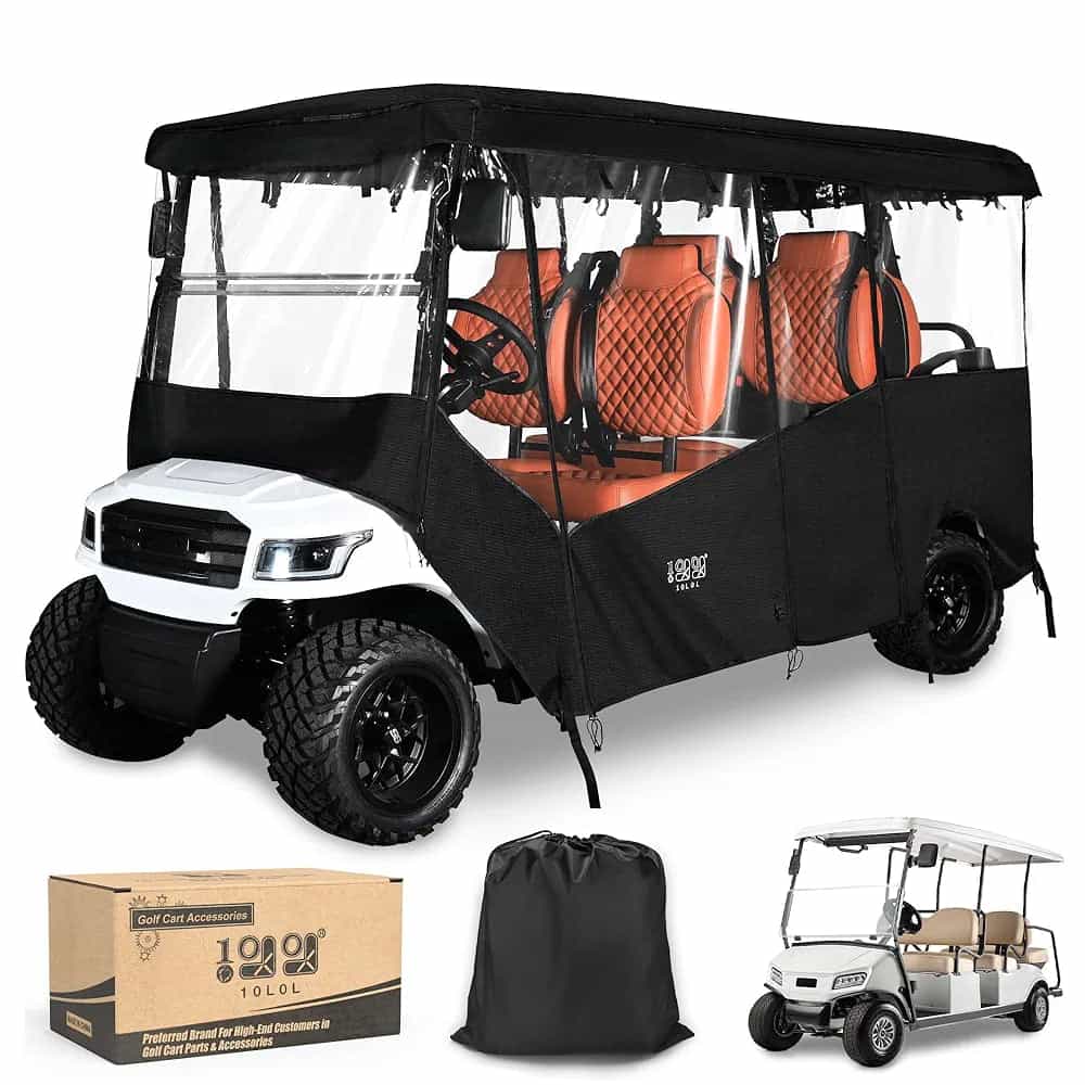 6/4+2 Passenger Golf Cart Enclosure - 600D Waterproof Cover For Yamaha, Ezgo & Club Car (138" Roof)