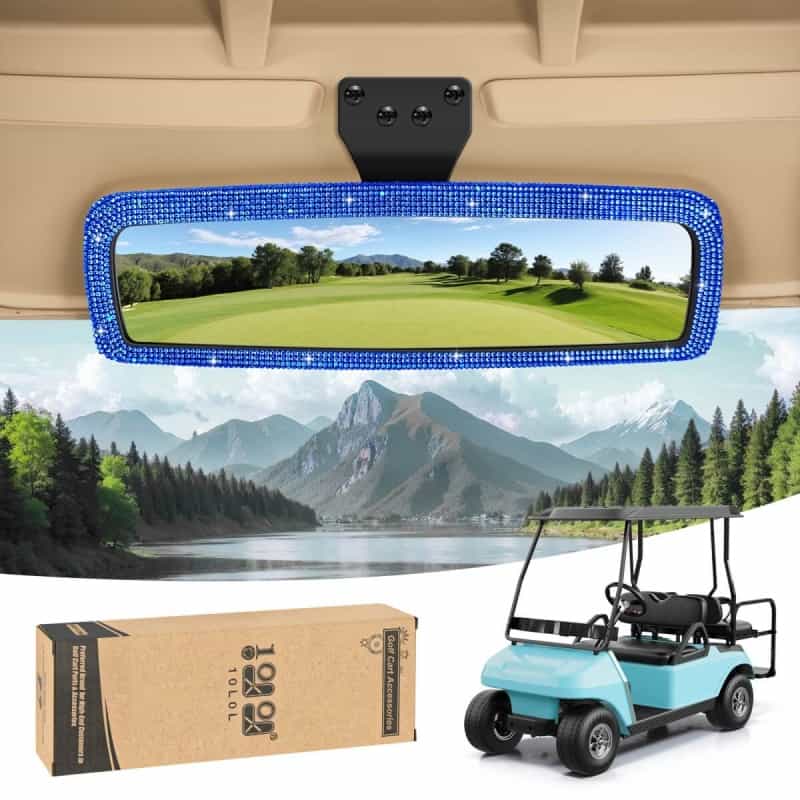 10L0L Bling Rhinestone Golf Cart Rear View Mirror