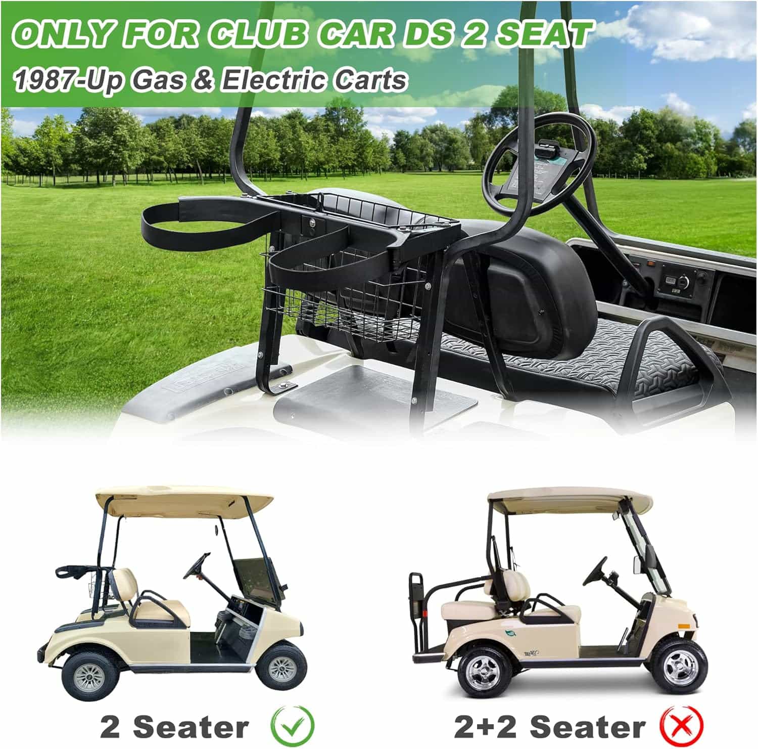 Golf Bag Attachment For Club Car Ds Rear Seat 1987-Up G& E 1013935 - 10L0l